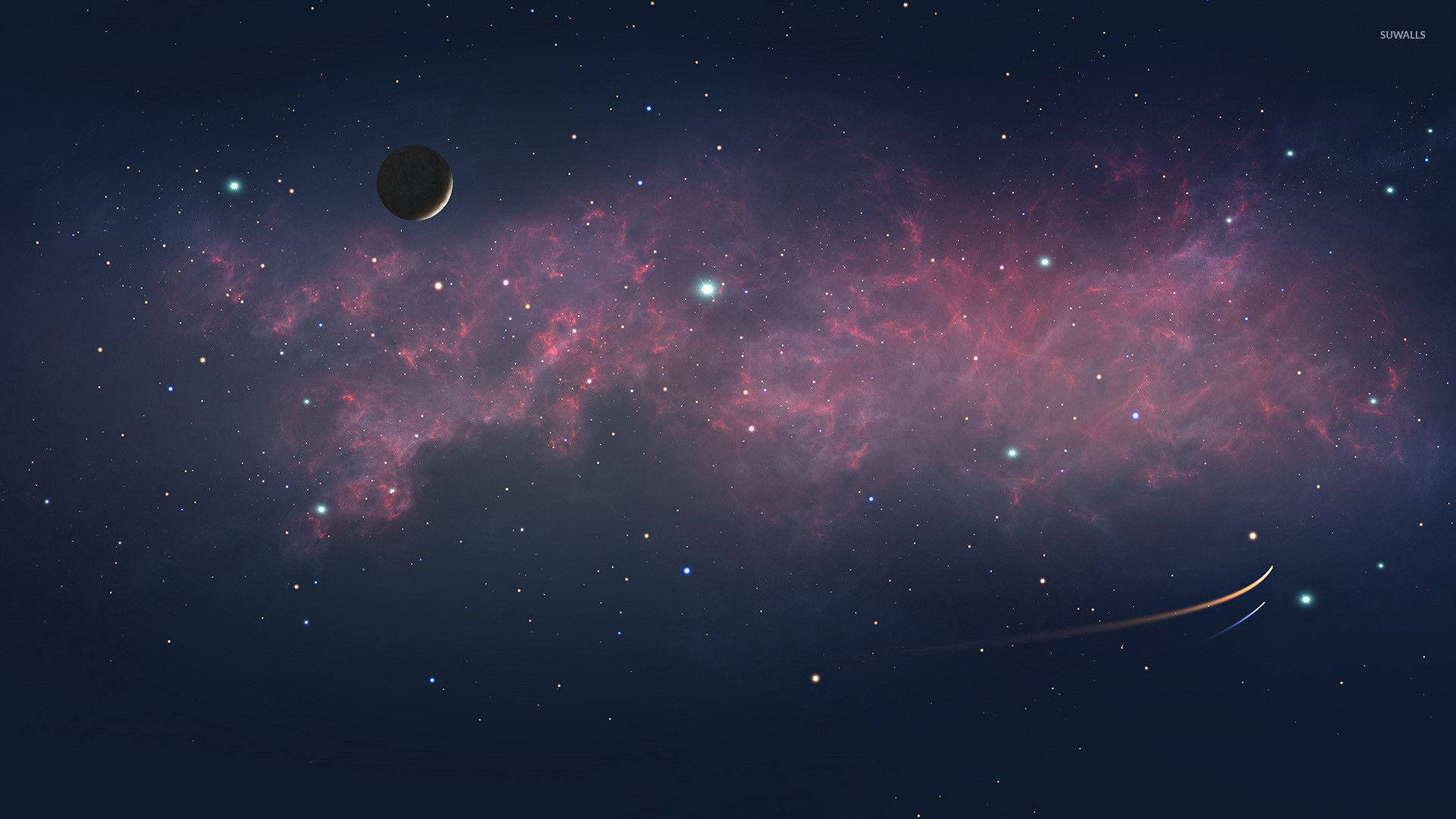 スタイリッシュな星空スペースノートパソコンの壁紙