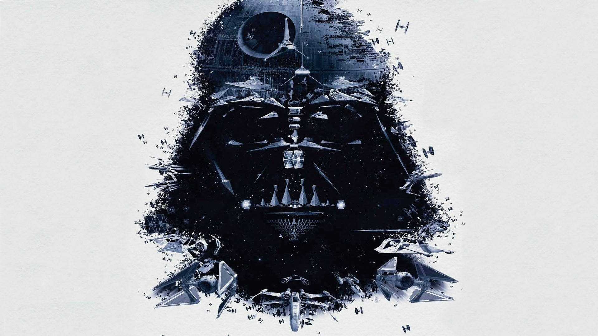 スター・ウォーズ映画のシスの顔 暗い画面 壁紙