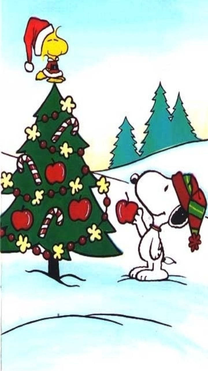 スヌーピー クリスマス アップルツリー 壁紙