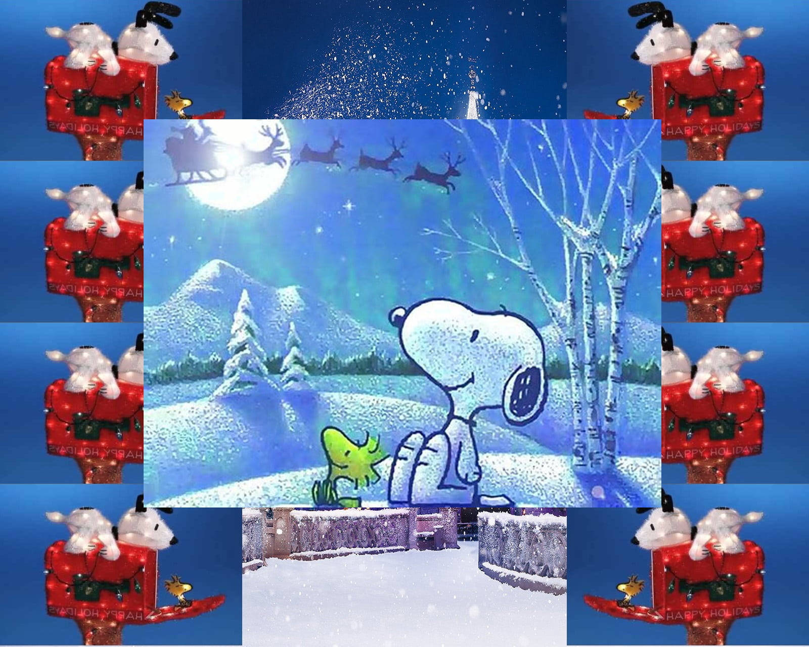 スヌーピー クリスマス ウッドストック サンタ 壁紙
