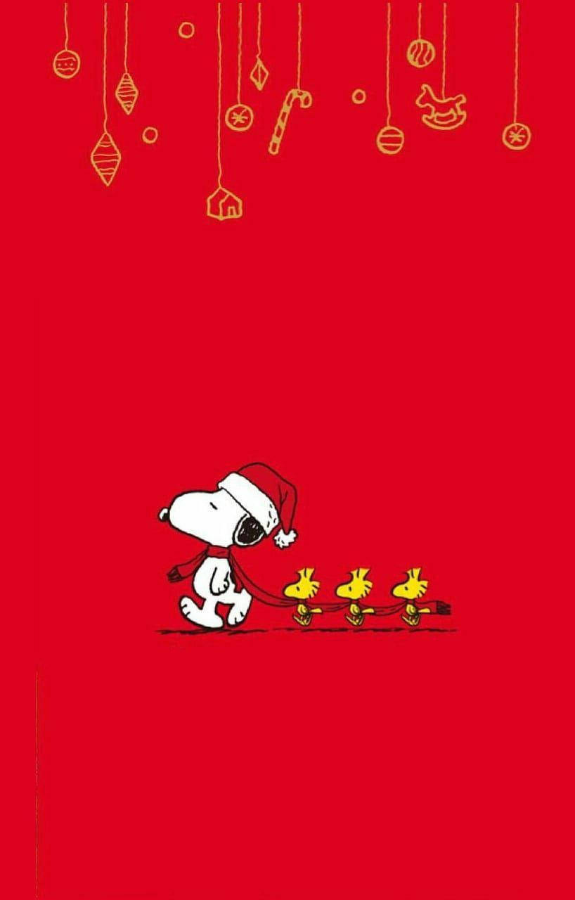 スヌーピー クリスマス 赤いマフラー 壁紙