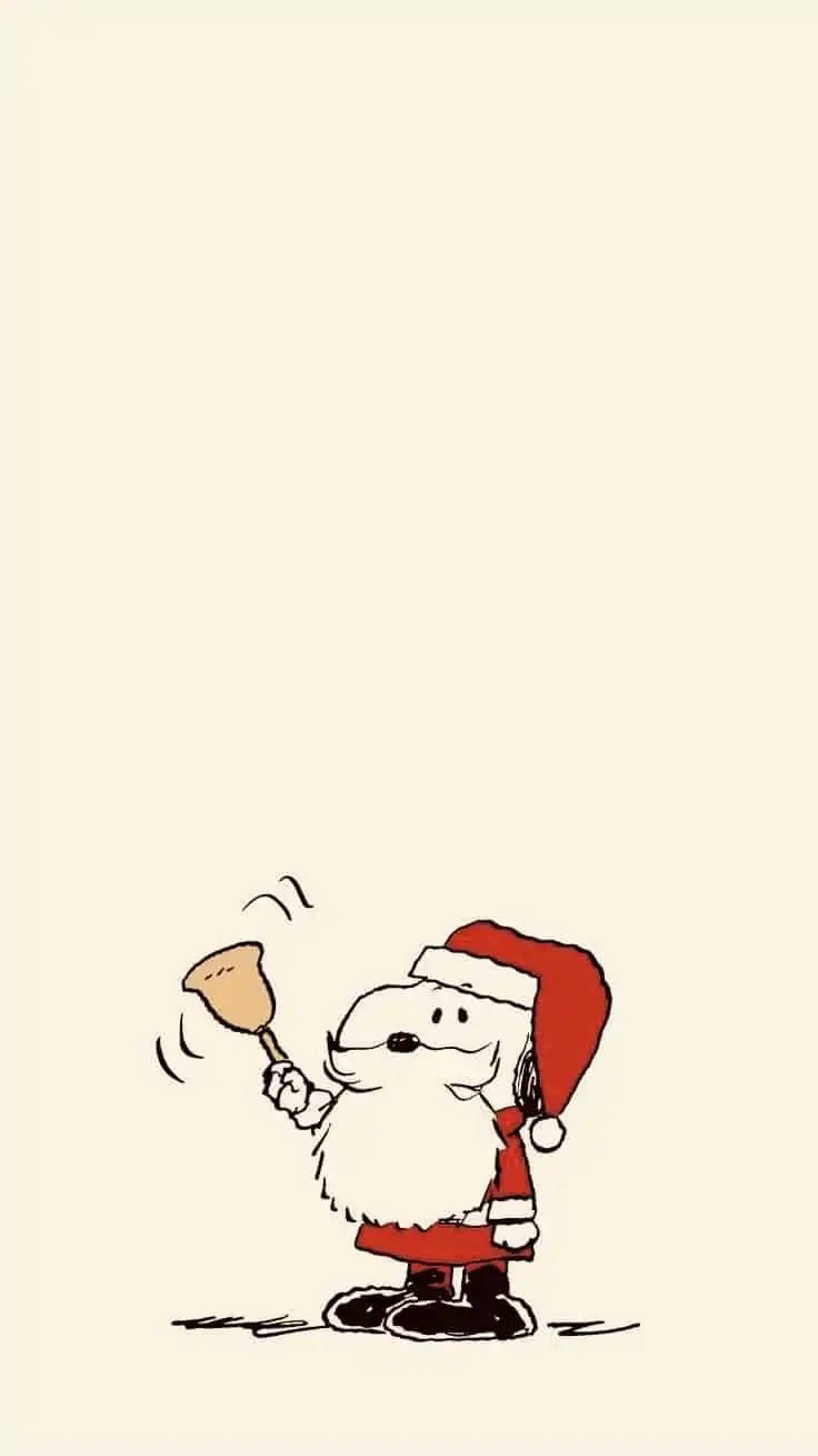 スヌーピーがサンタに変身したクリスマスiPhone 壁紙