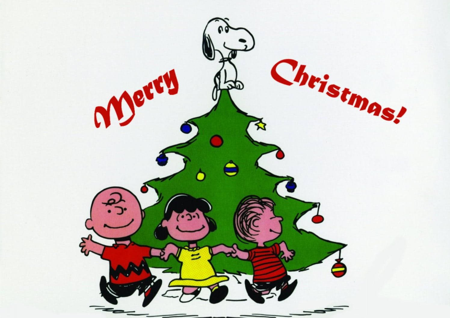 スヌーピーのクリスマスツリートップ 壁紙