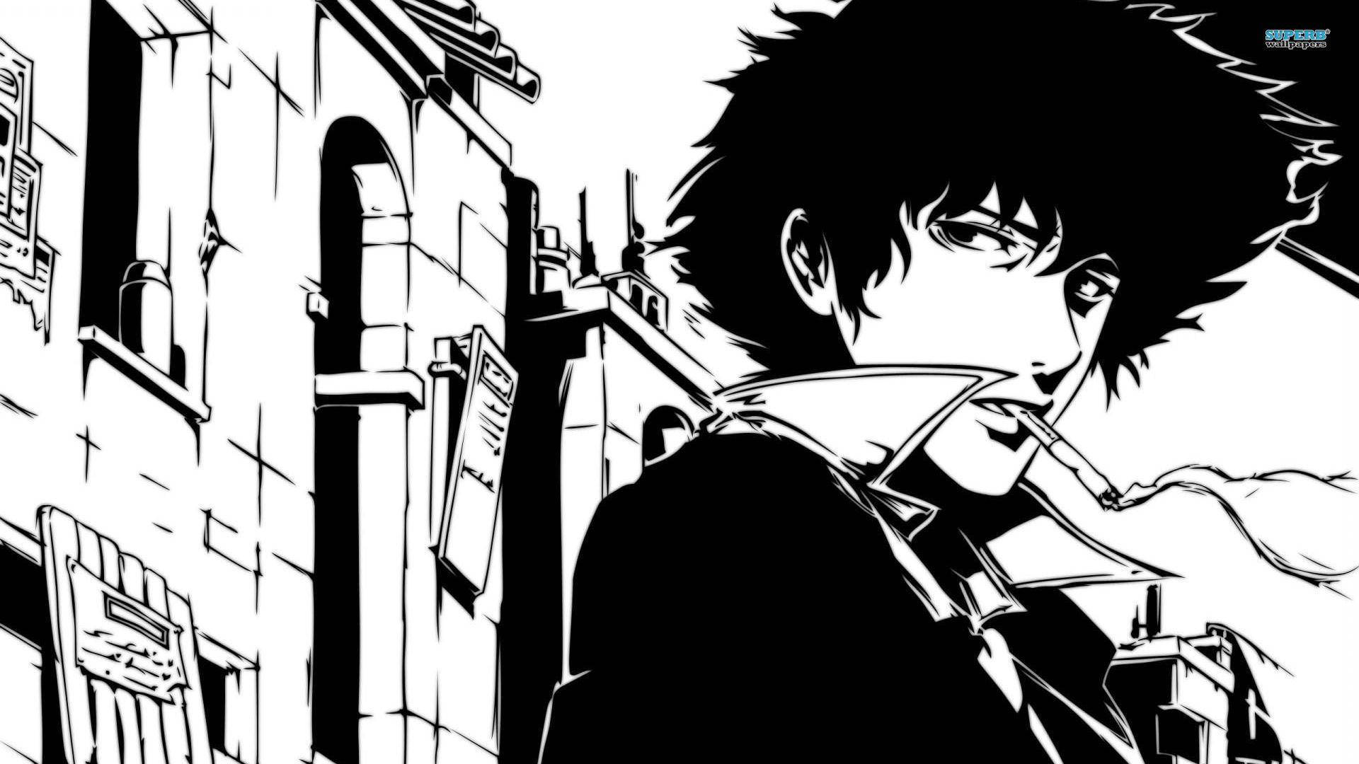 スパイク・スピーゲル 白黒アニメ 壁紙
