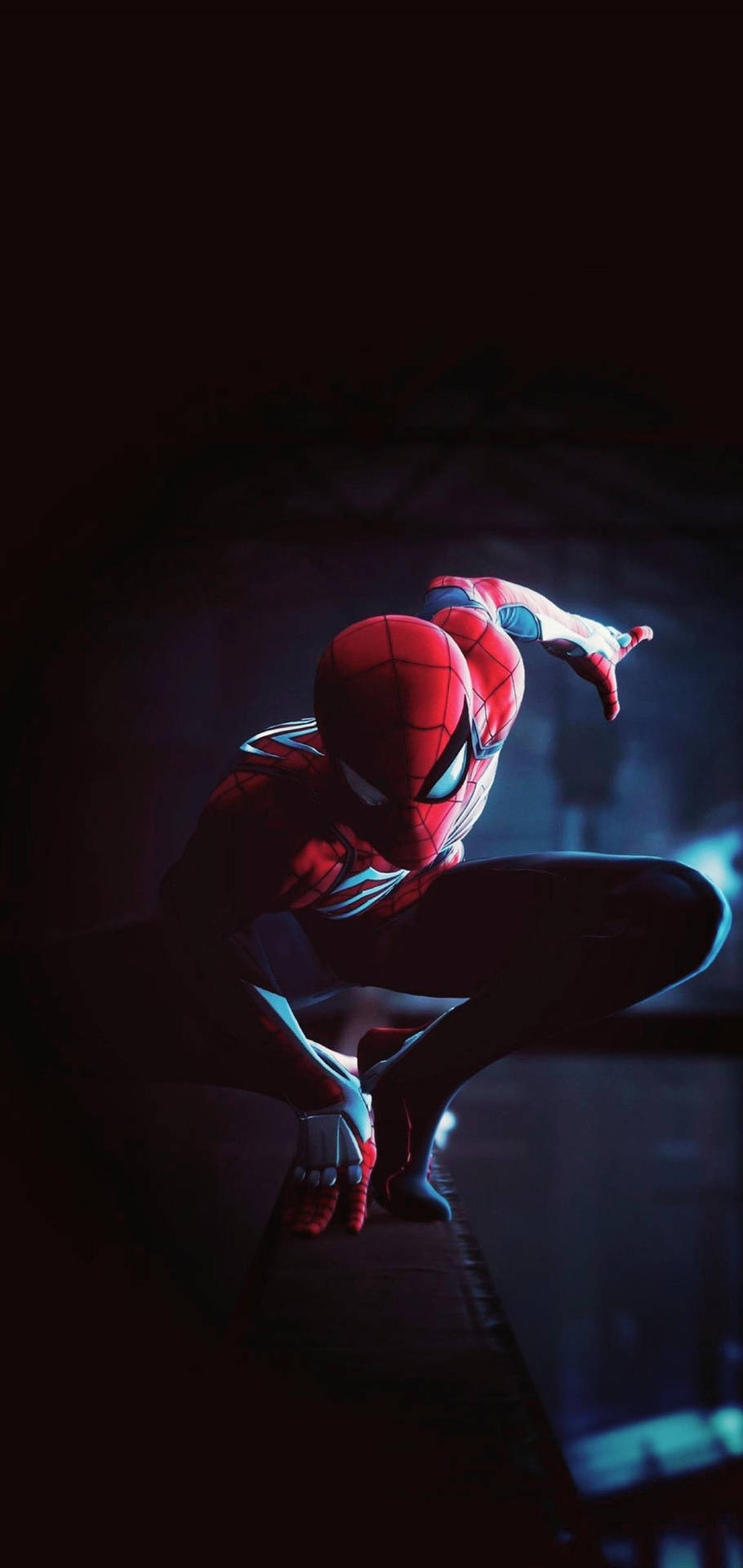 スパイダーマン アイコニックポーズ パンチホール 4K — スパイダーマン 壁紙