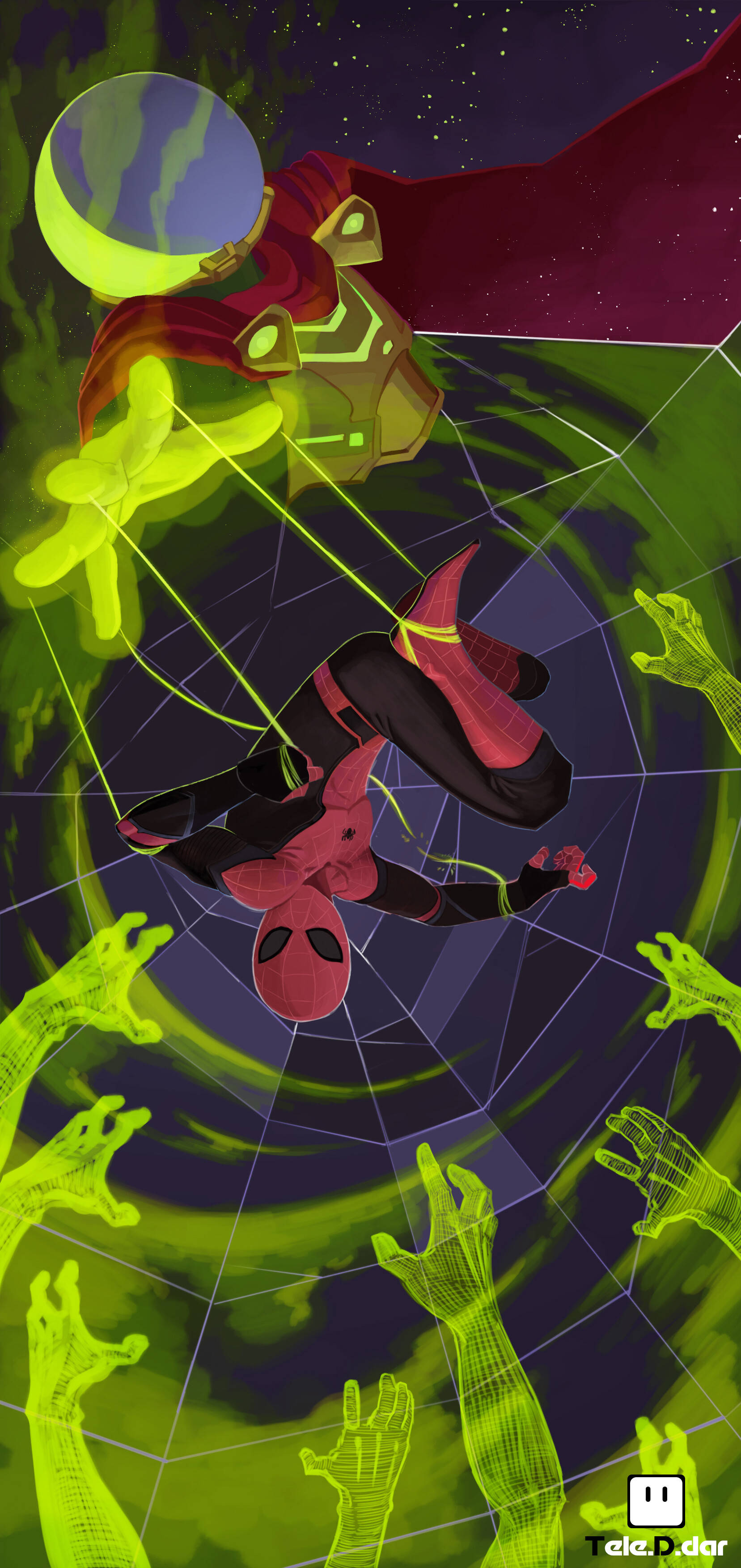 スパイダーマン ファー・フロム・ホーム ミステリオ ファンアート 壁紙