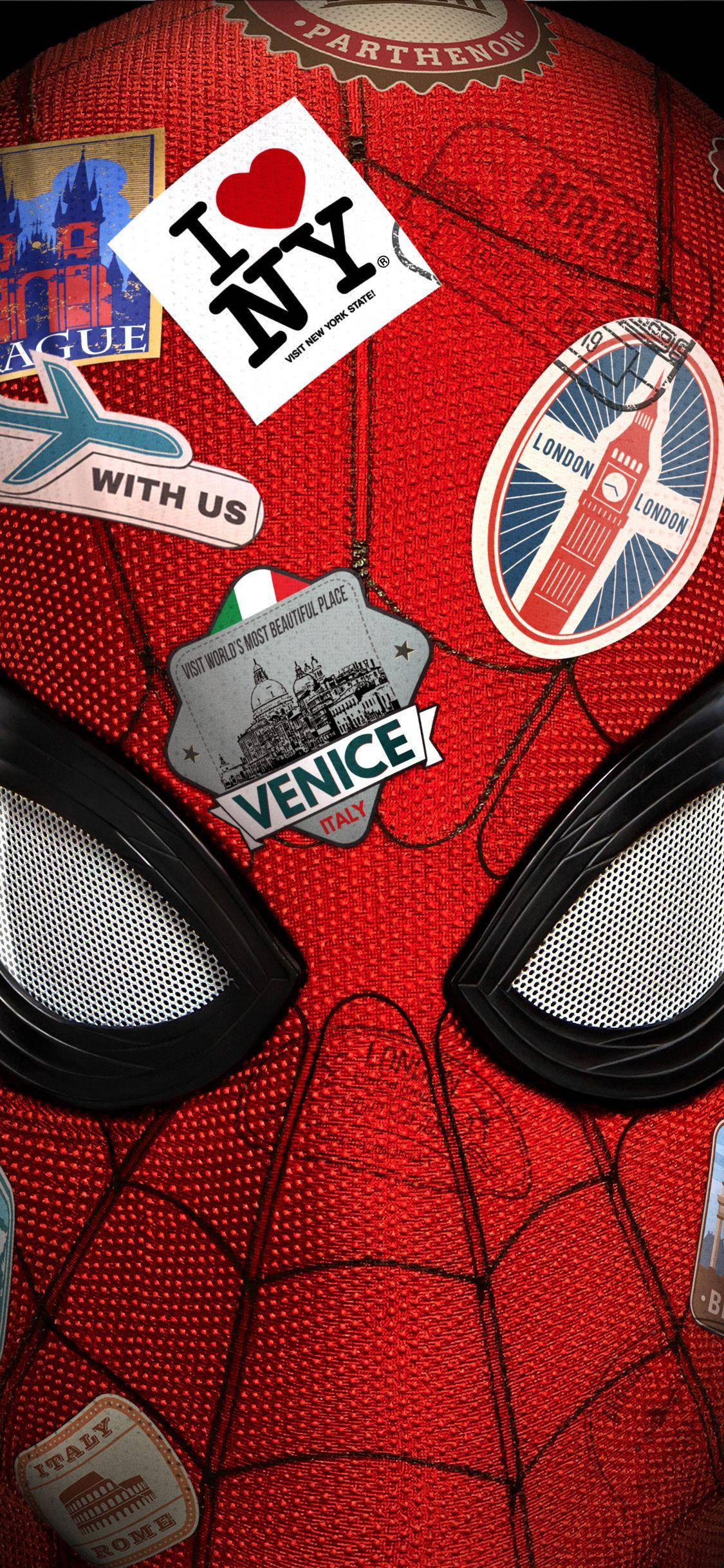 スパイダーマン ヘッド マーベル iPhone X 壁紙
