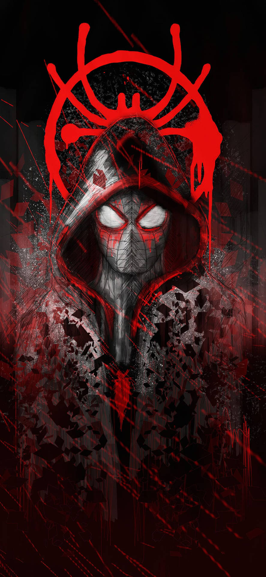 フーディー・スパイダーマン・アートワークの壁紙