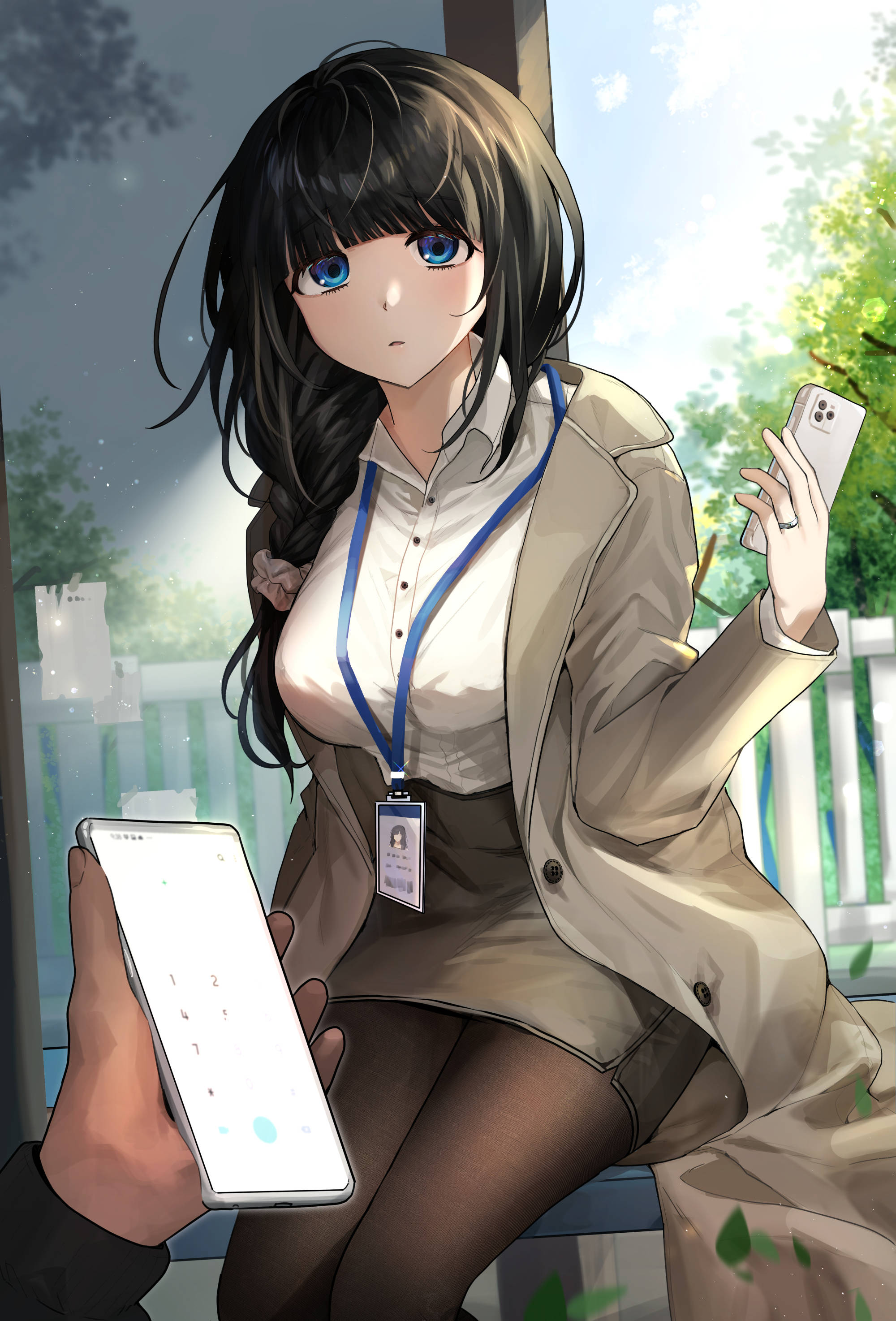 セクシーなオフィスガールのアニメ電話 壁紙