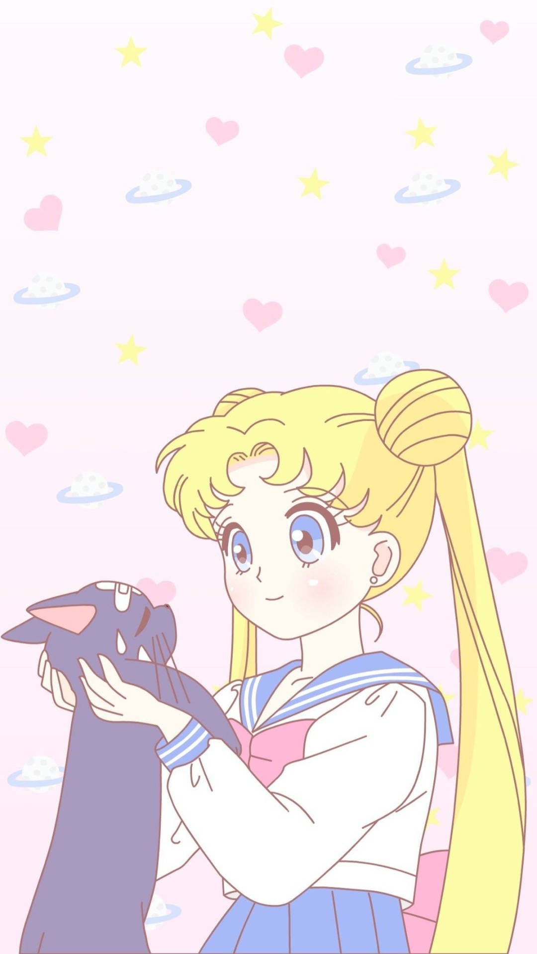 セーラームーン 猫 ピンク アニメ 美的 壁紙