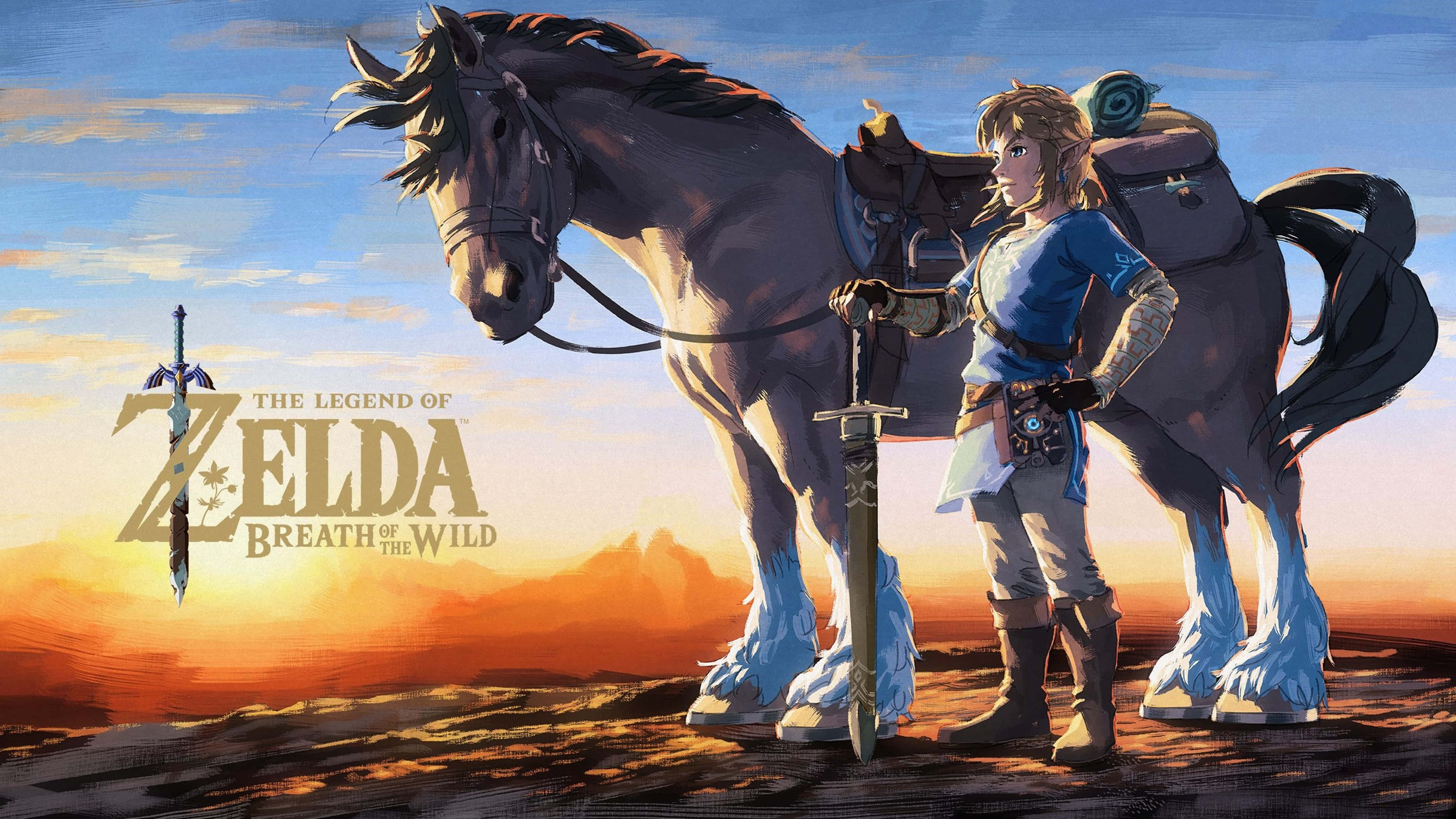 ゼルダ ブレス オブ ザ ワイルド 4K 馬とリンク 壁紙