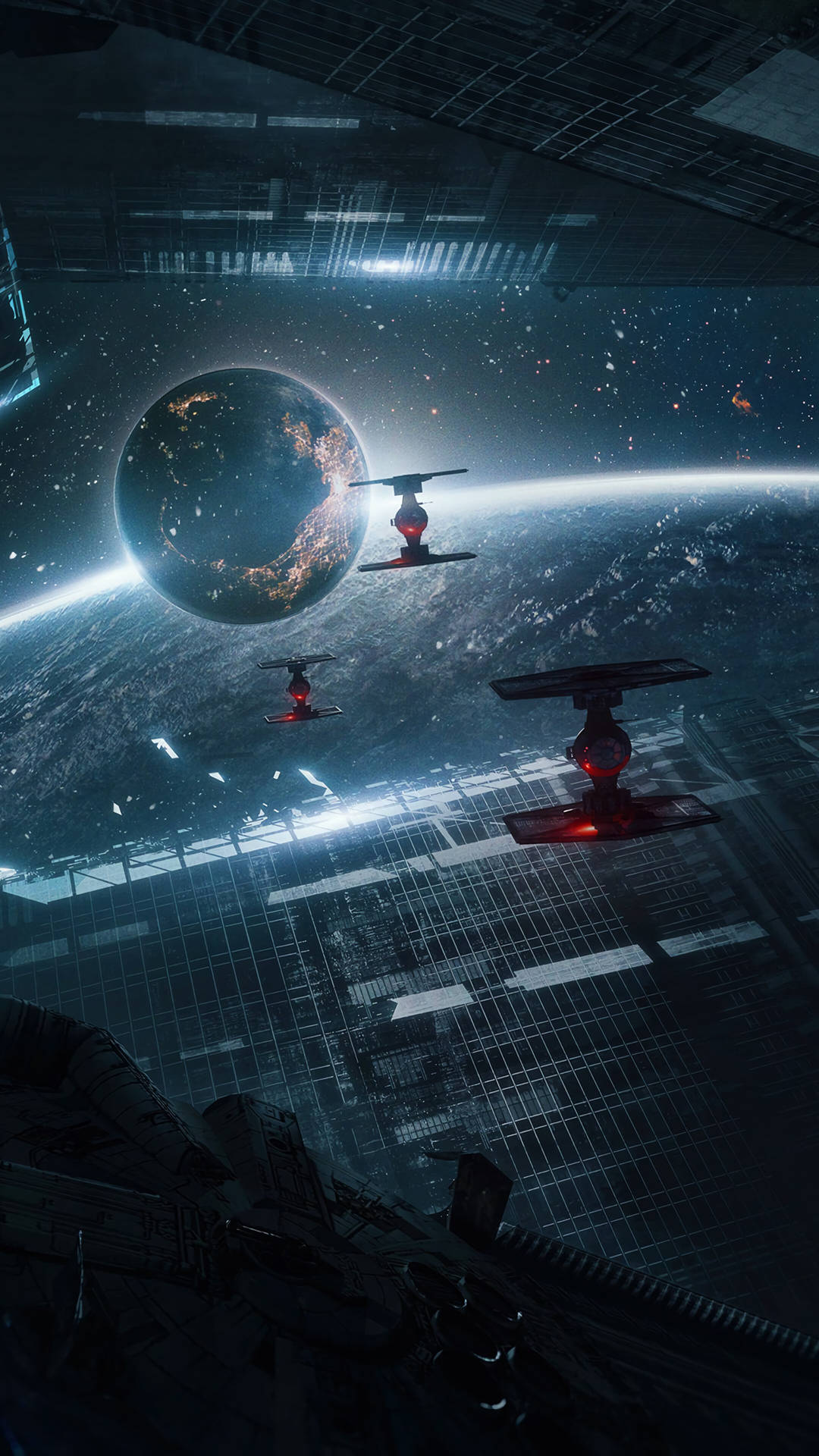タイ・ファイターズ 宇宙 4K スマホ — 宇宙 GIF 壁紙