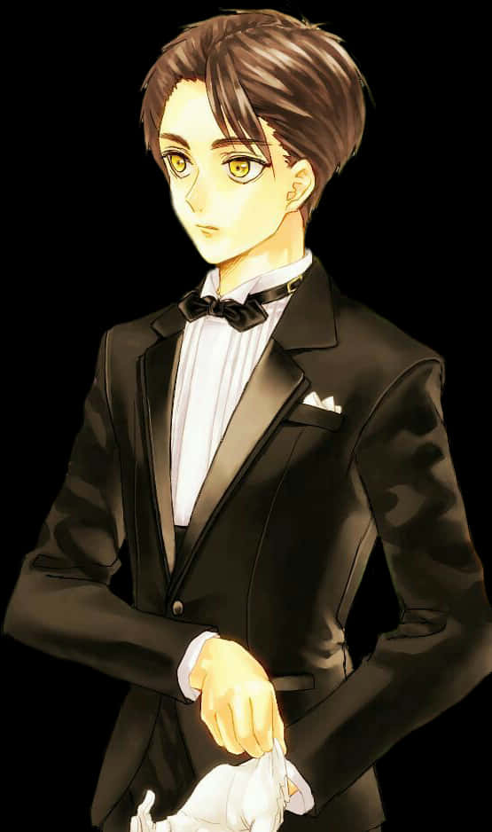タキシード姿の優雅なアニメキャラクター 壁紙