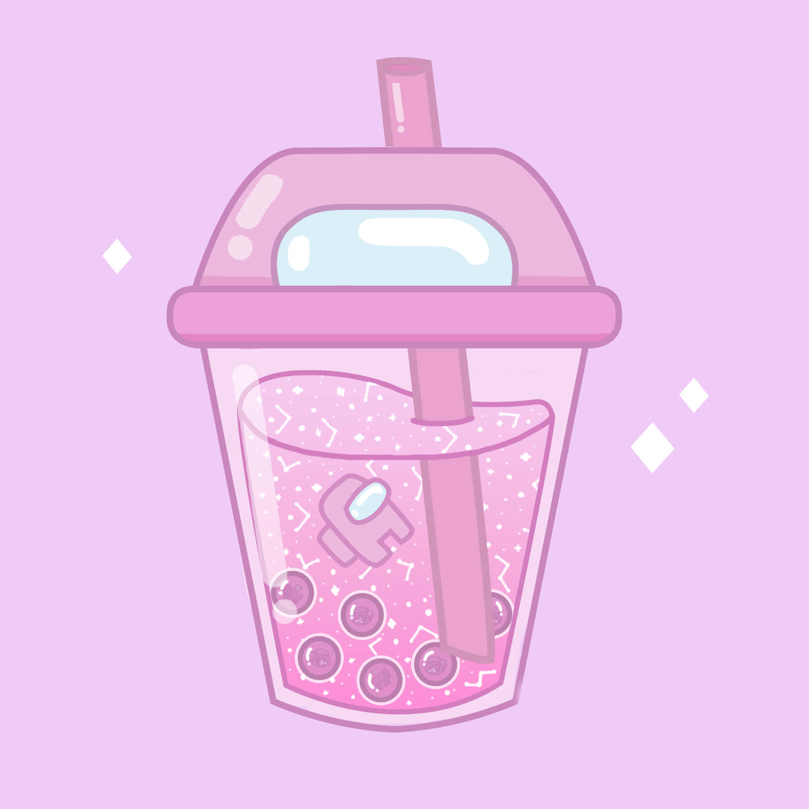 タピオカドリンクとストロー 壁紙