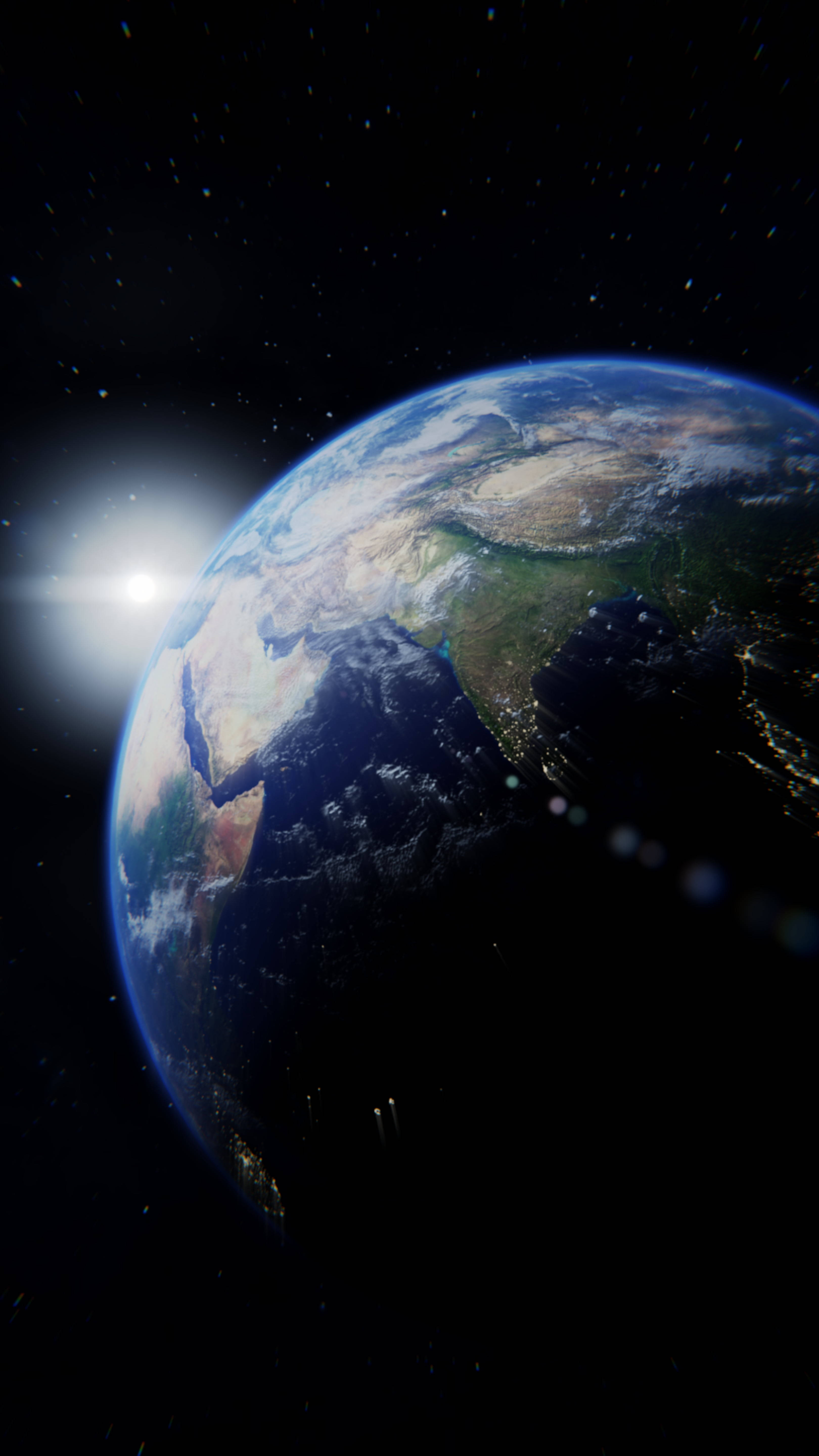 ダイナミックな地球の宇宙からの眺め 4K スマホ 壁紙