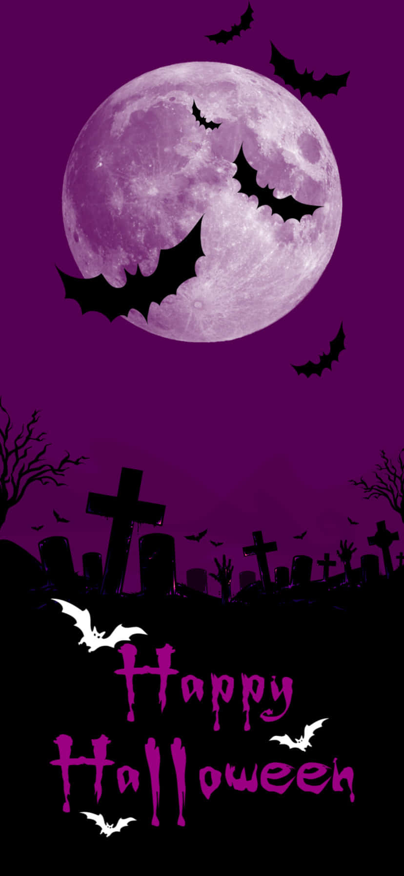 ダークパープルのiPhoneハロウィン背景 壁紙