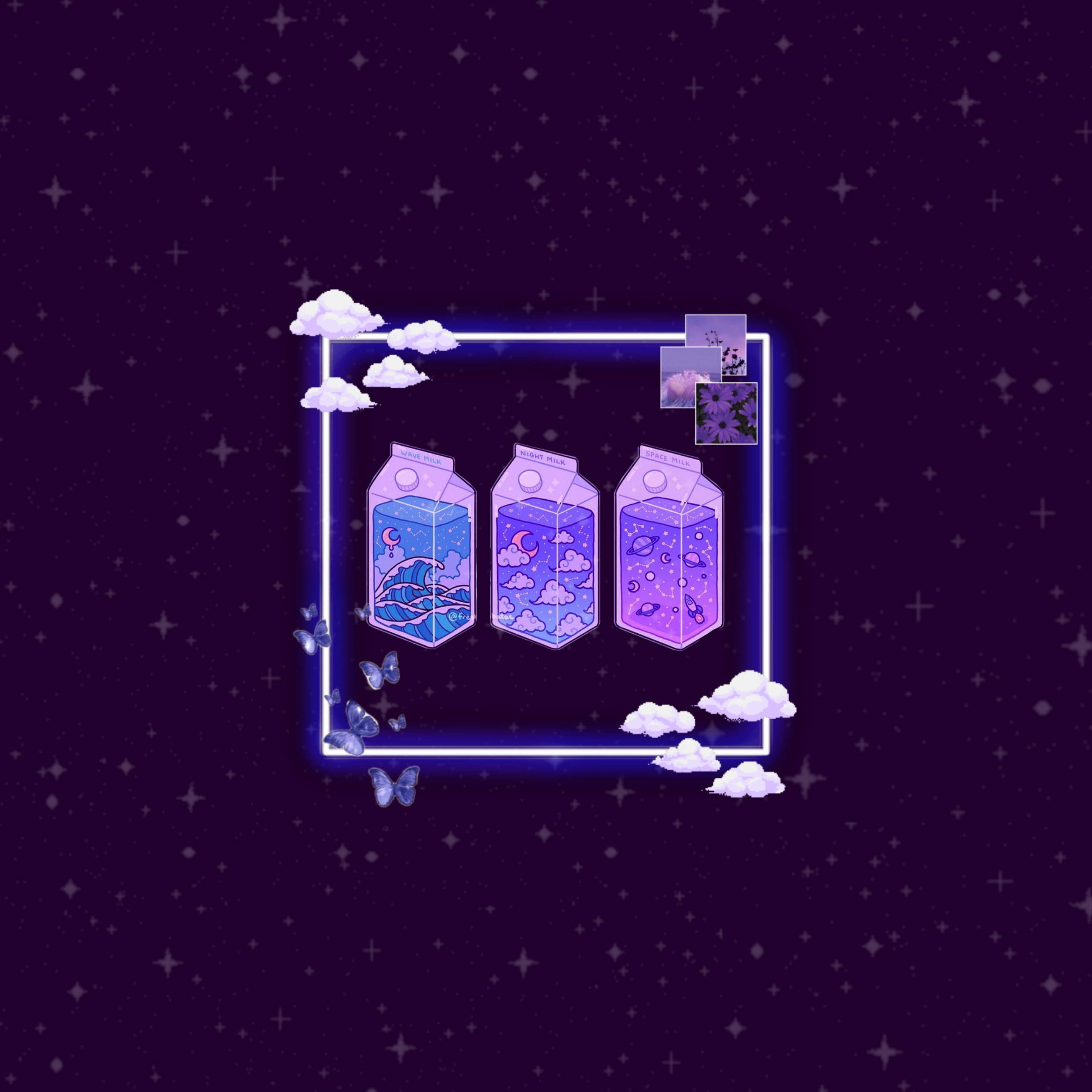 ダークパープルのエステティックなジュースボックスアート 壁紙