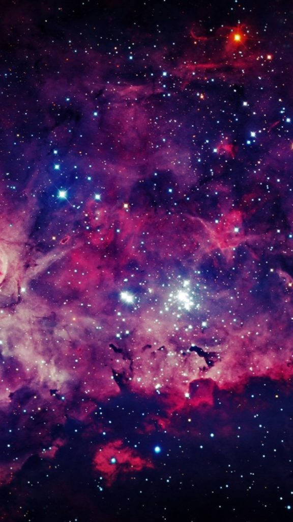 ダークピンクの星雲スペースiPhone 壁紙