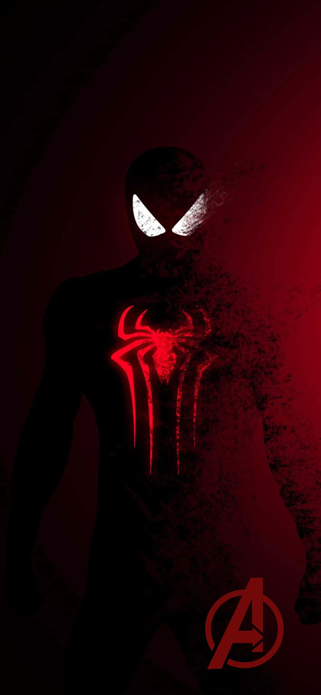 ダークレッド iPhone XS アベンジャーズ背景 スパイダーマン 壁紙