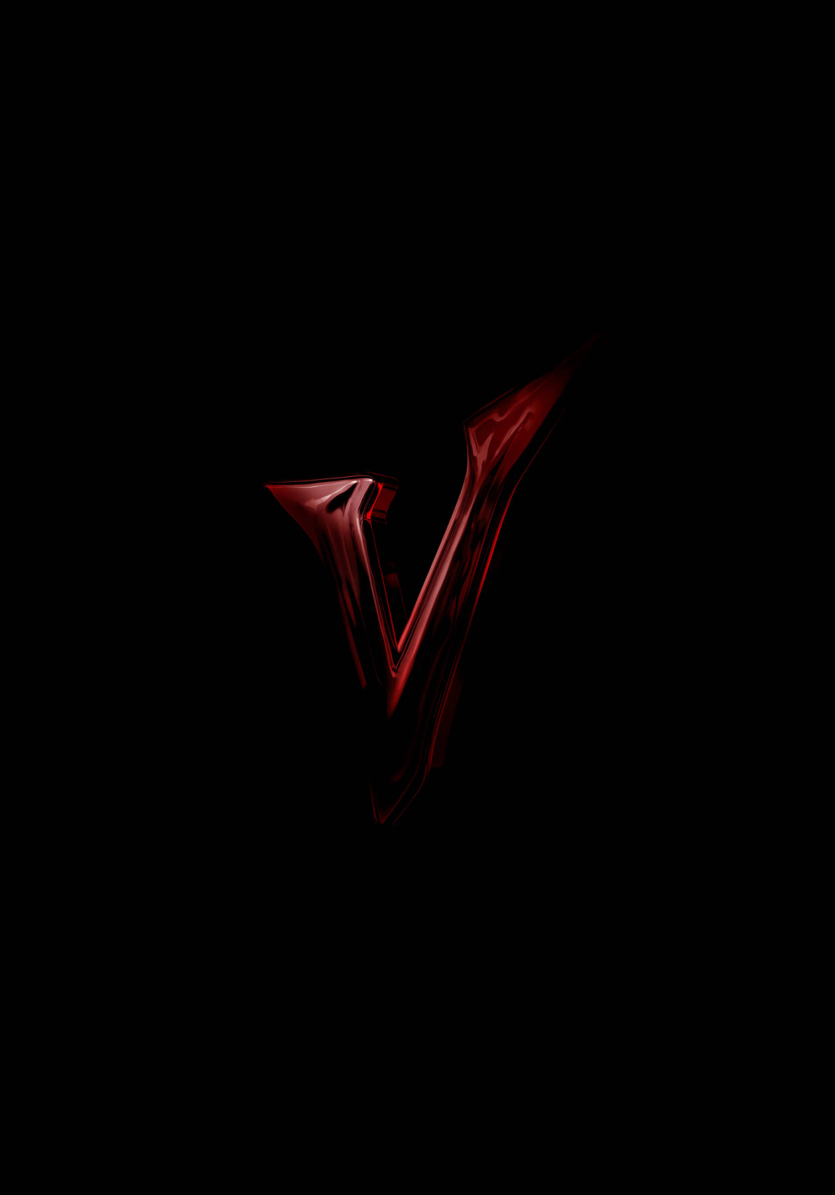 ダークレッドの文字V 壁紙