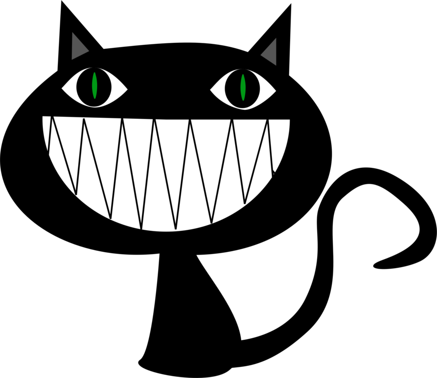 チェシャ風黒猫カートゥーン 壁紙