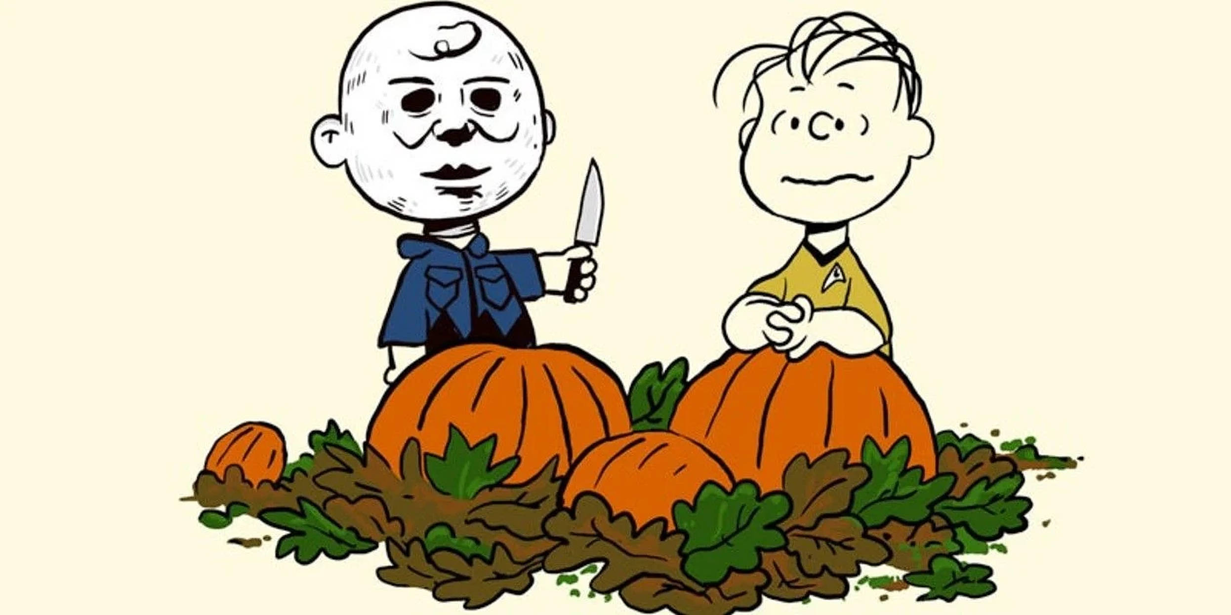 チャーリー・ブラウンとライナスのハロウィンアート 壁紙