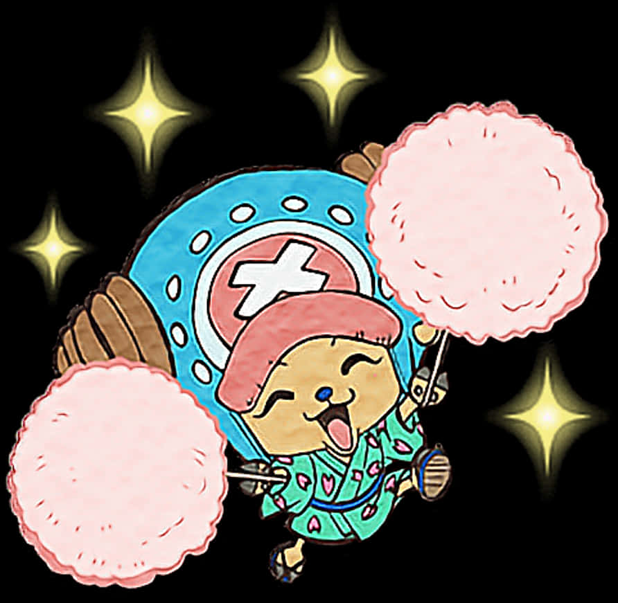 チョッパーとわたあめ_ワンピース 壁紙