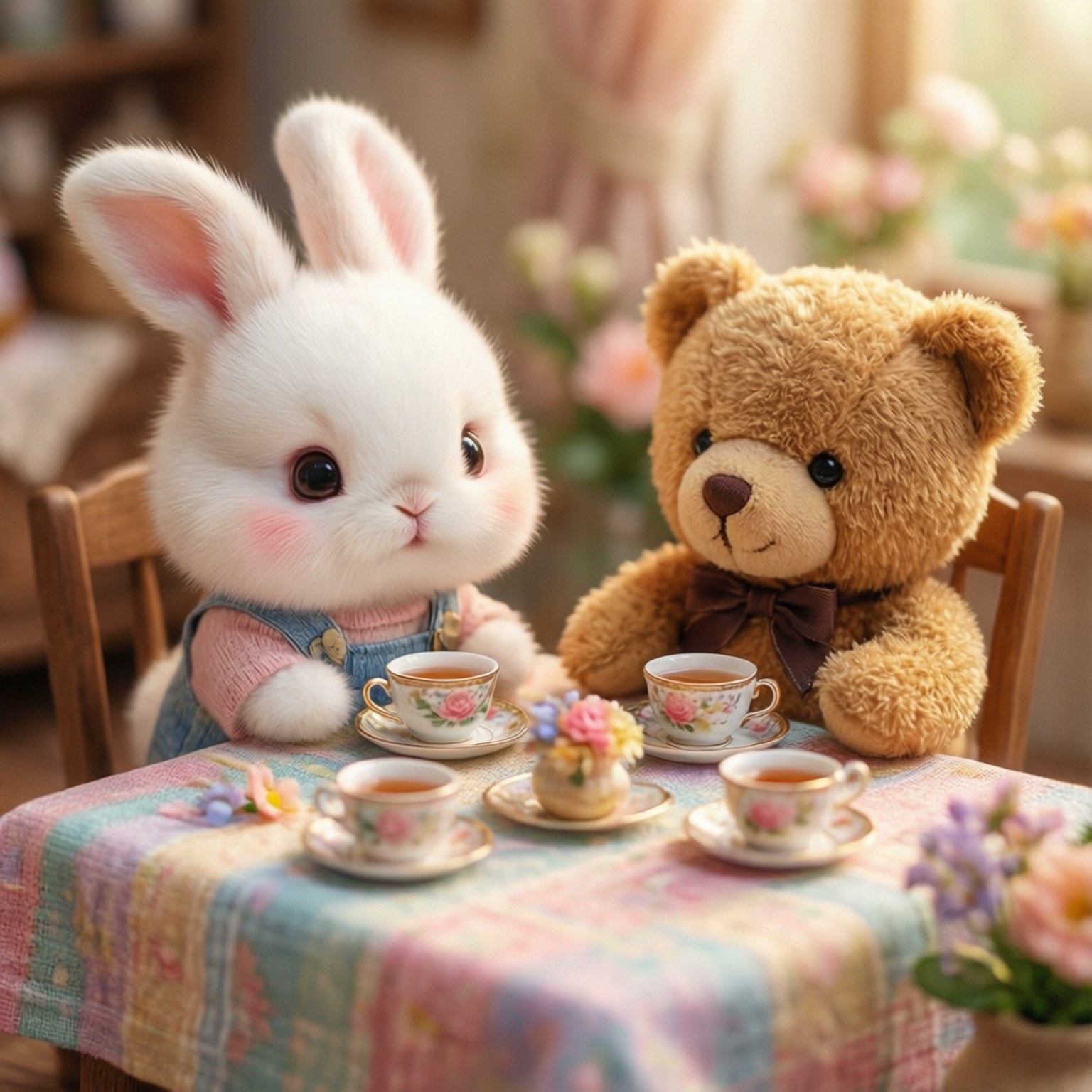 テディベアのティーパーティー 壁紙