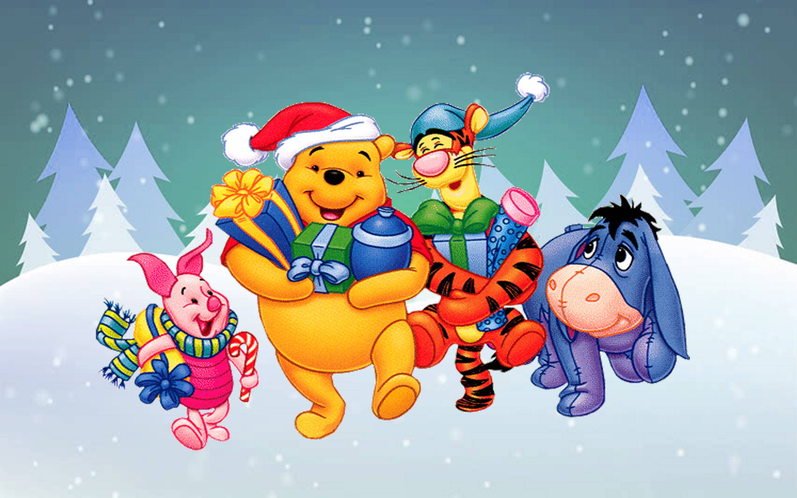 ディズニー くまのプーさん クリスマスデザイン 壁紙