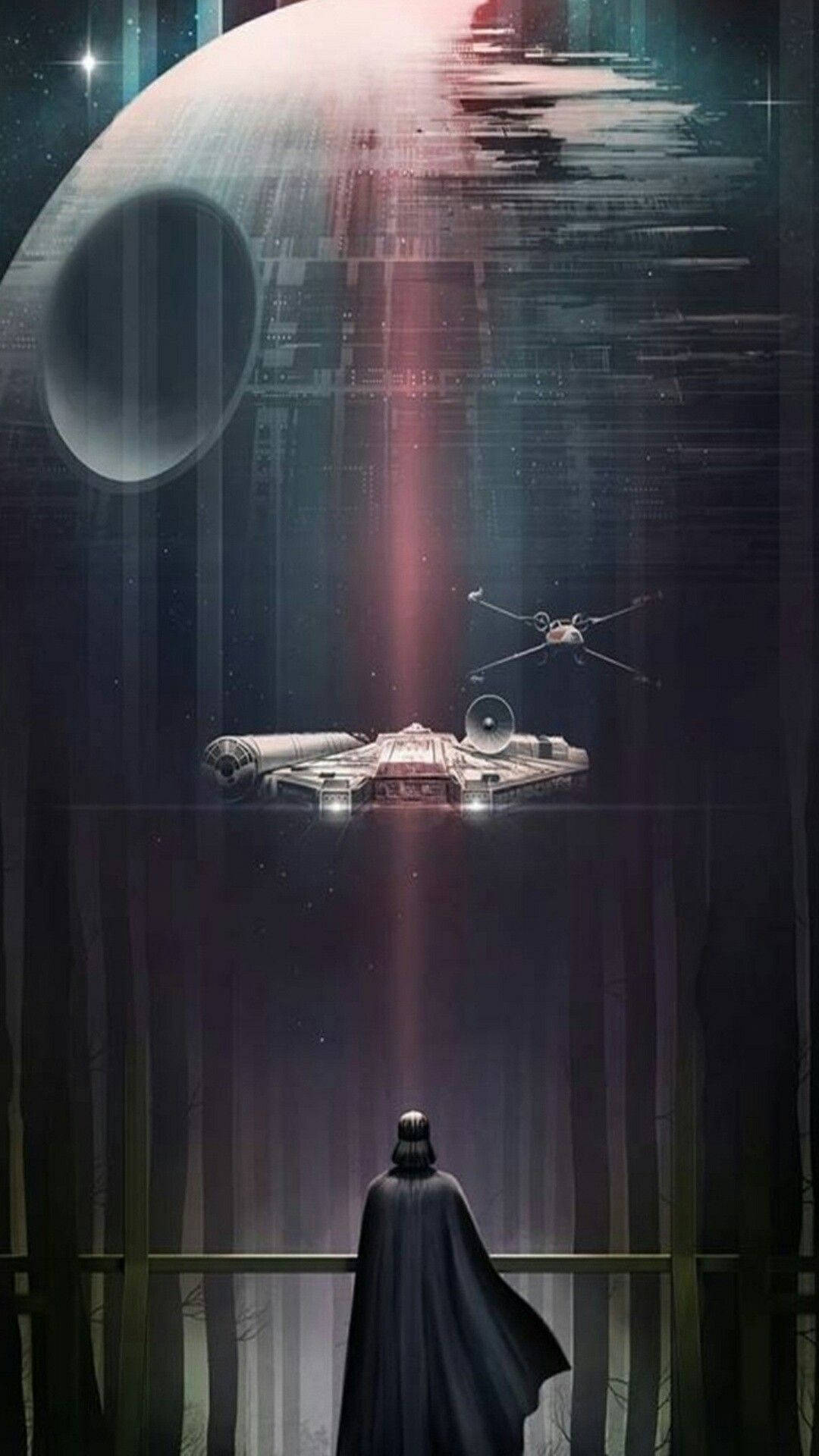 デス・スターとダース・ベイダー スター・ウォーズ スマホ 壁紙