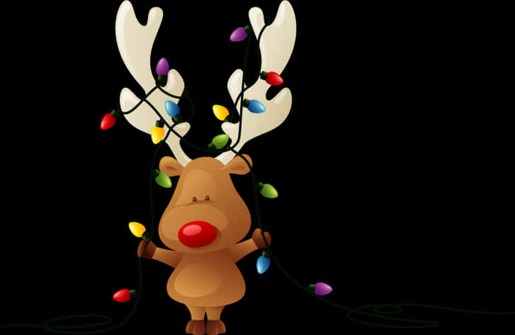 トナカイのクリスマスライト 壁紙
