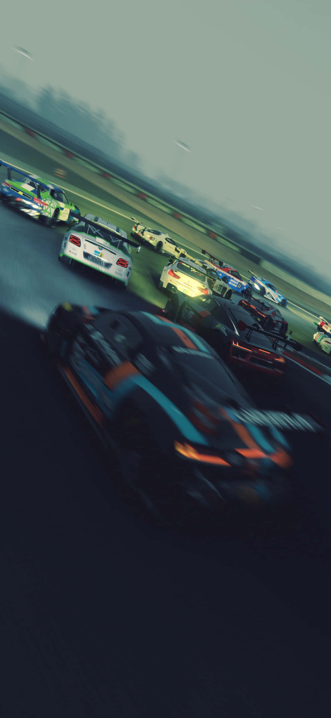 コースを走るレースカー 壁紙