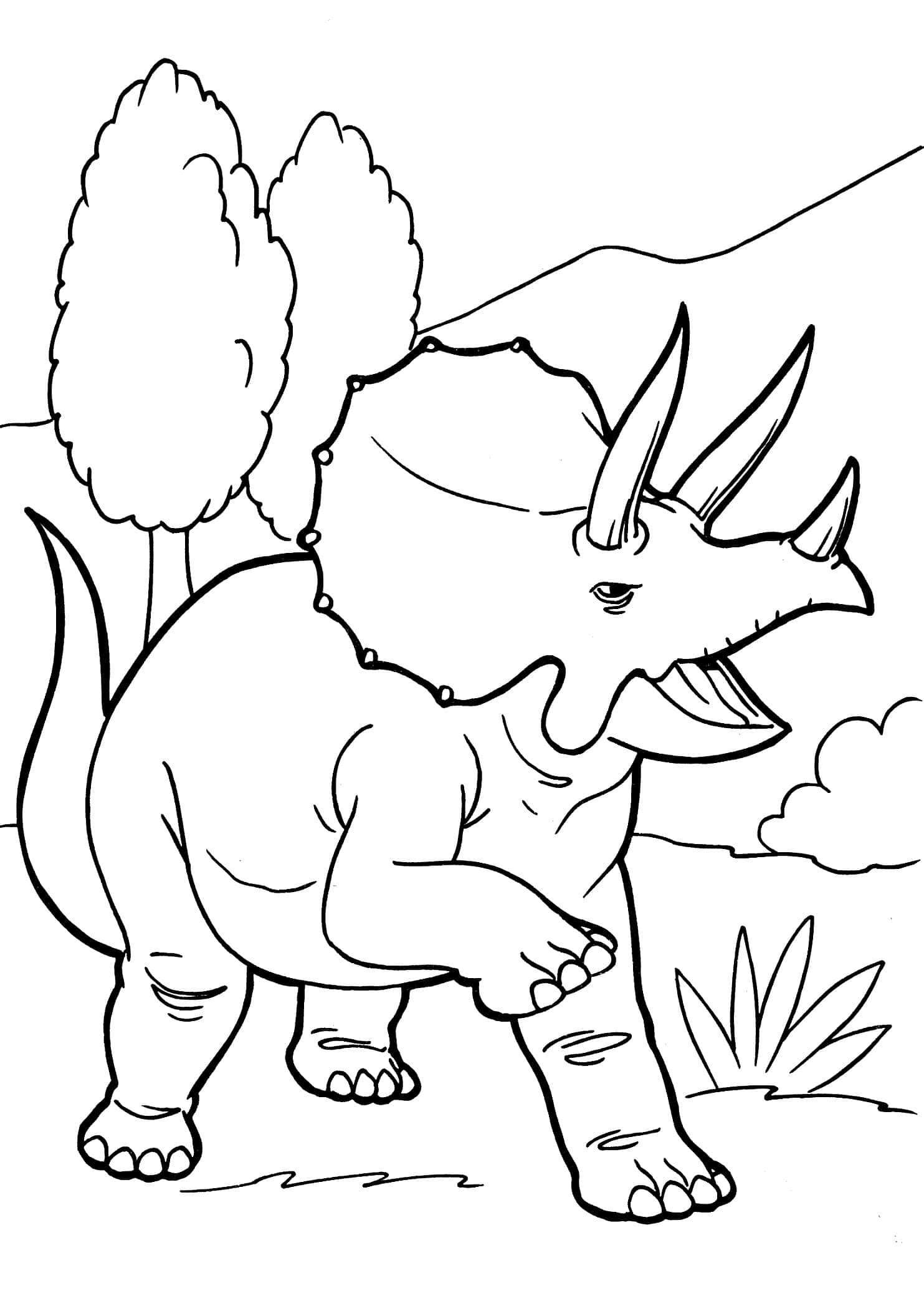トリケラトプスの塗り絵 壁紙