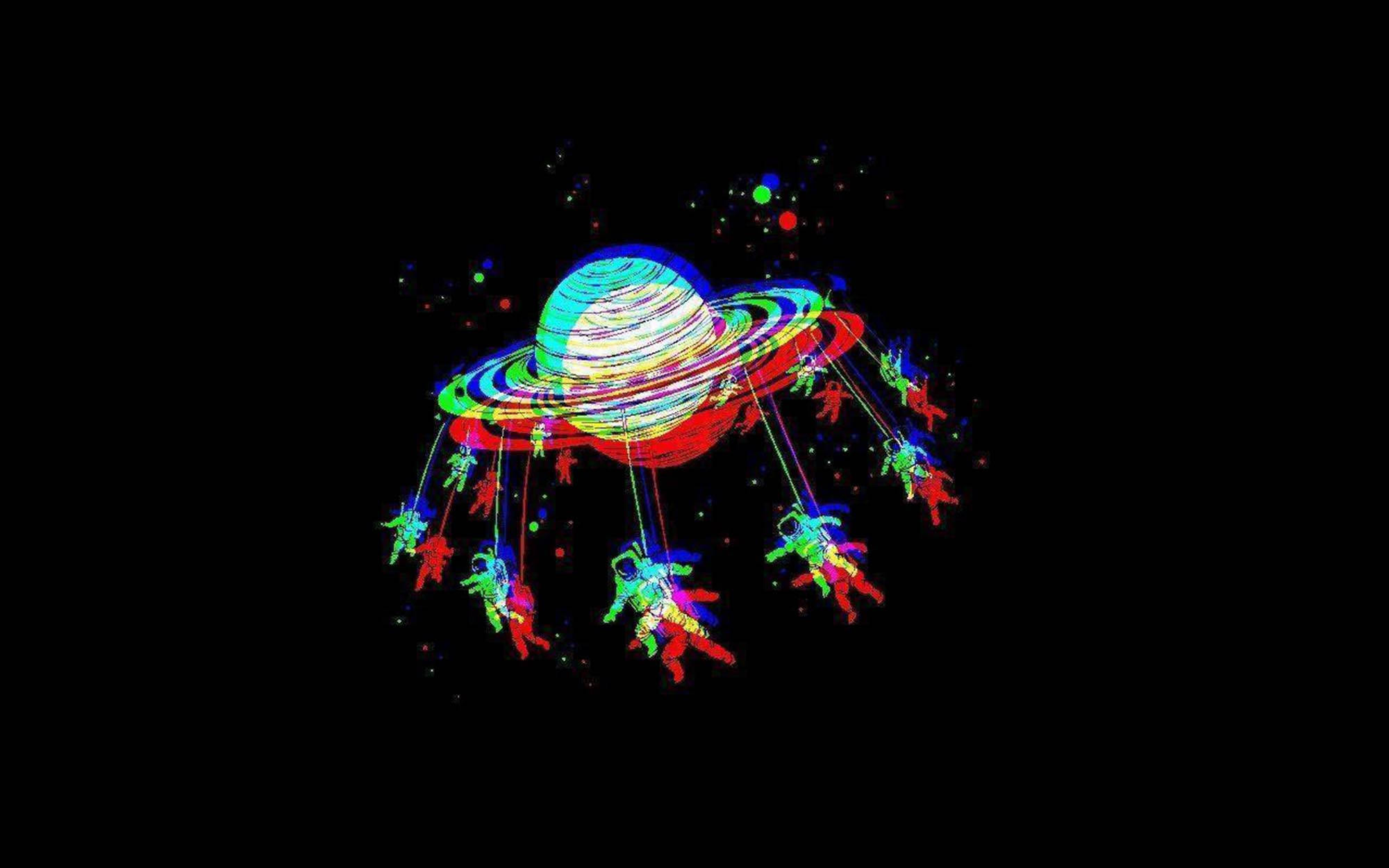 トリッピーなダークエステティック宇宙飛行士 壁紙