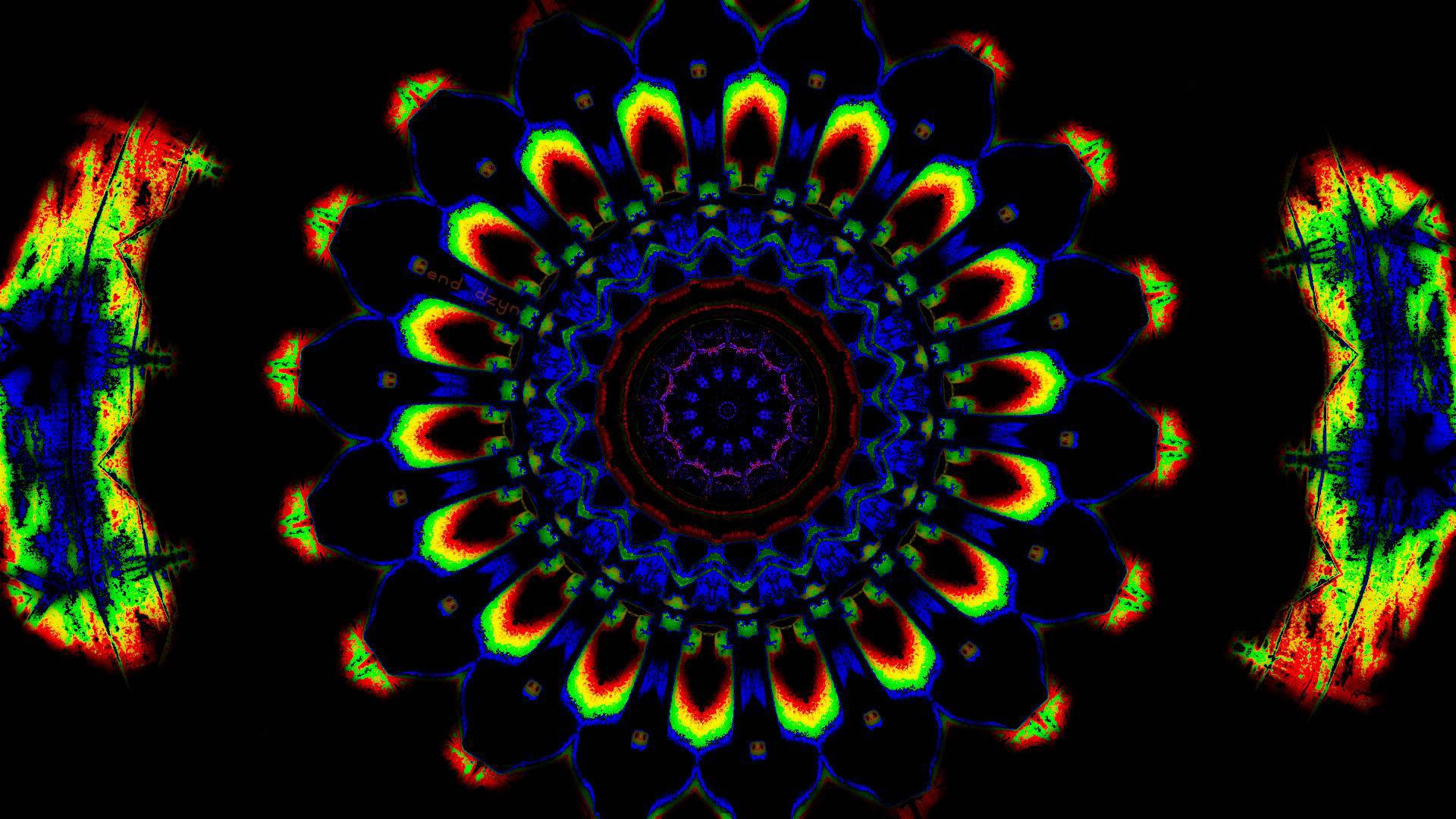 トリッピーなダークエステティックの花アート 壁紙