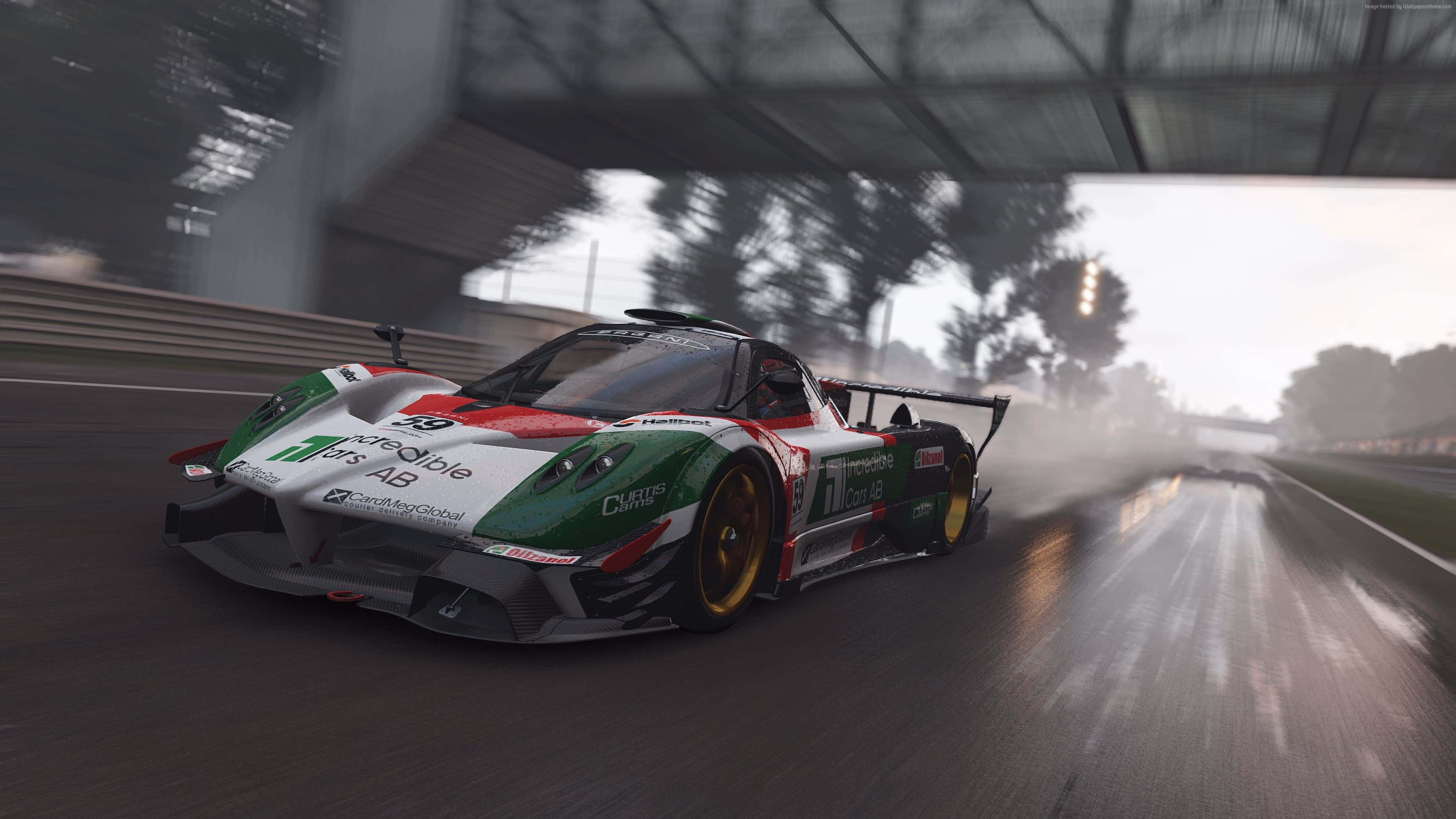 トンネルを走るレースカー 壁紙