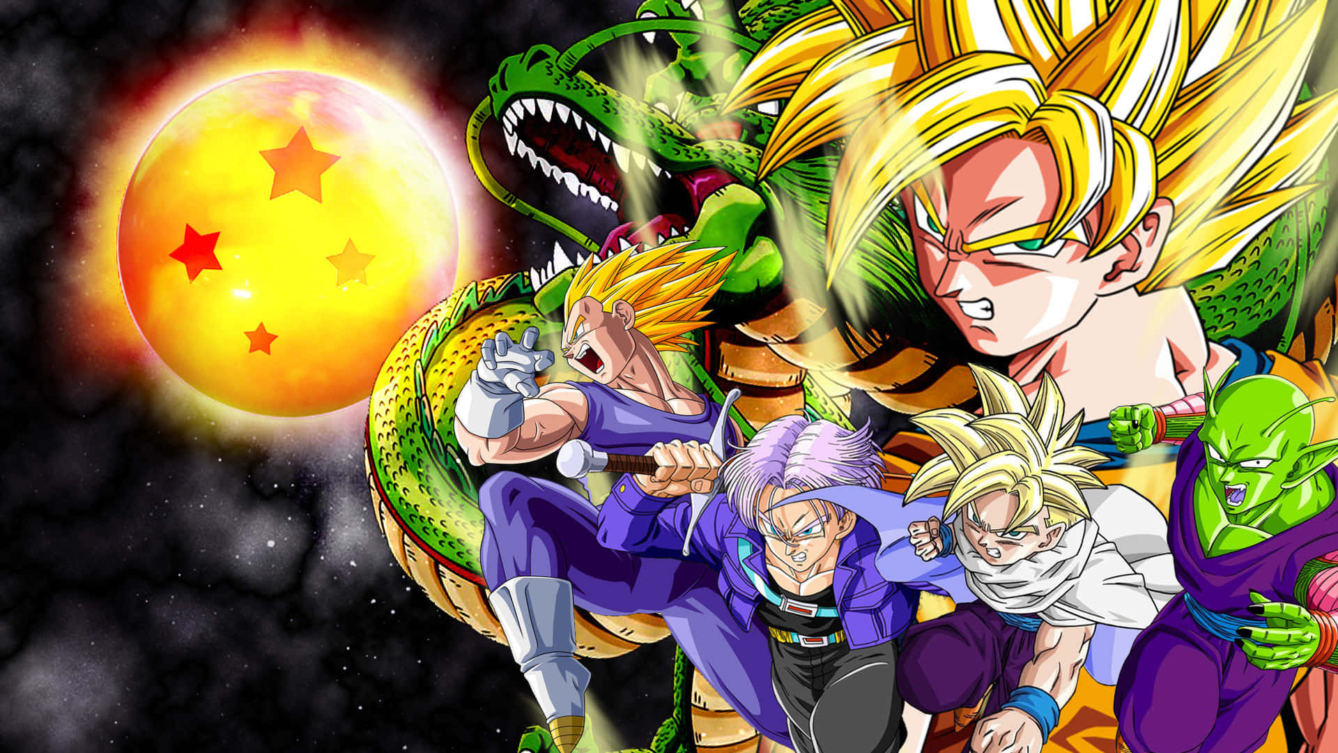 ドラゴンボールZ・悟空の激しい戦闘ポーズ 壁紙