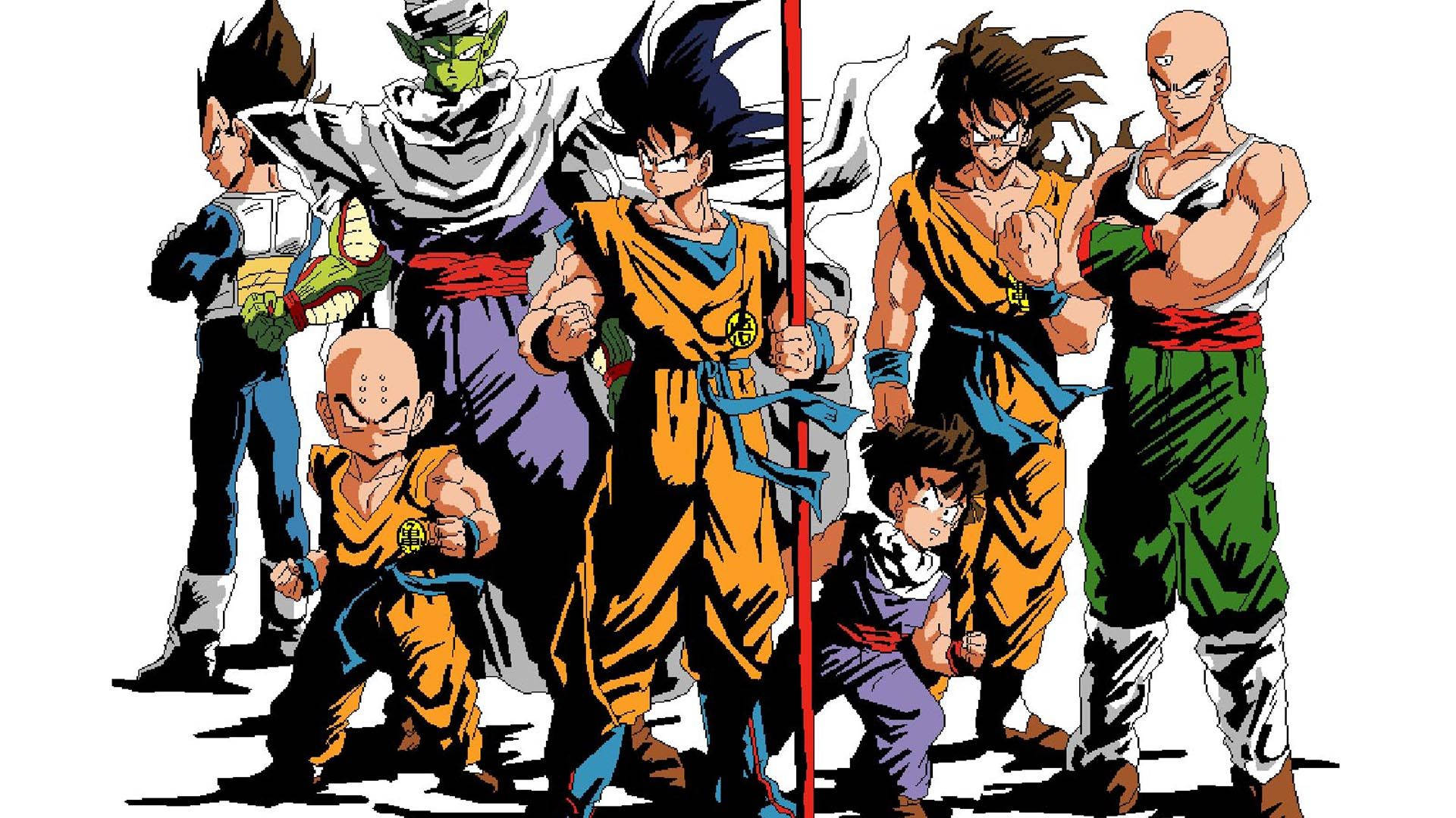 ドラゴンボール、孫悟空、超ブロリー、ベジータ、ピッコロ、悟飯、超サイヤ人のアニメキャラクター