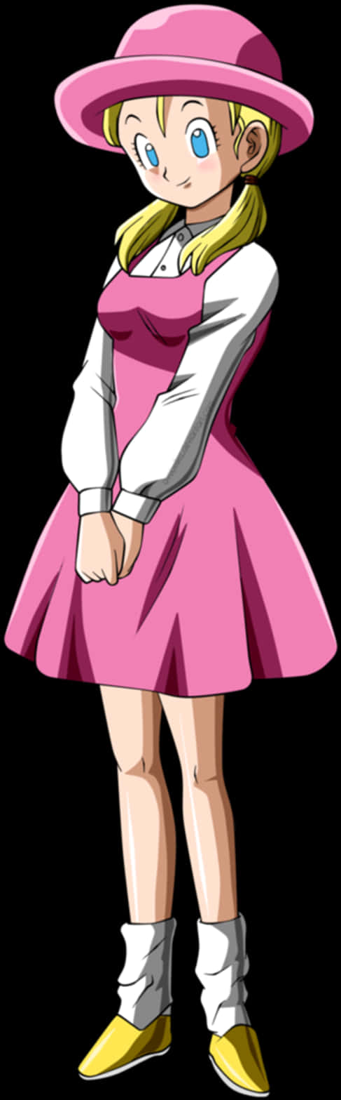 ドラゴンボールのキャラクターがピンクのドレスを着ている 壁紙