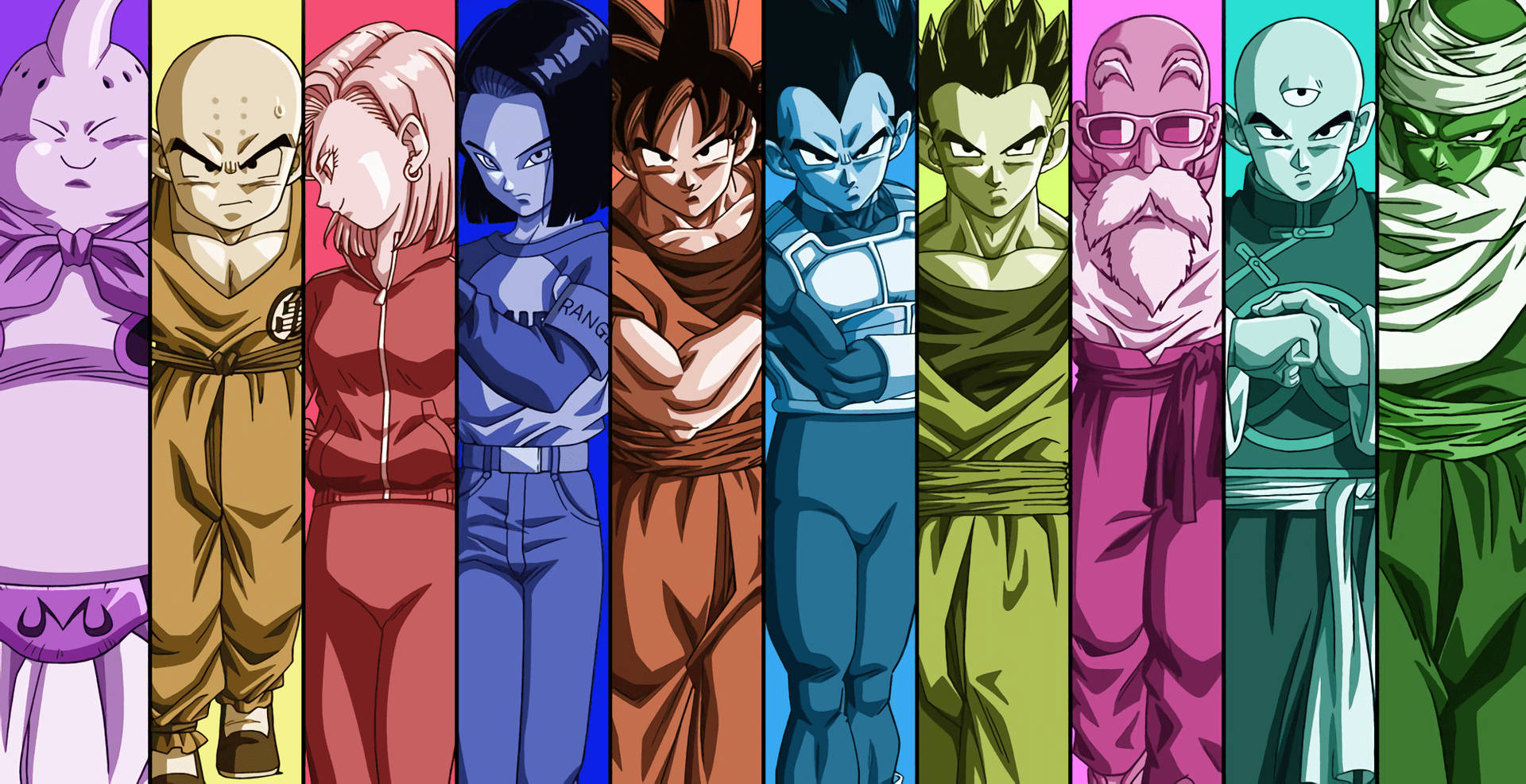 ドラゴンボール キャラクター カラフルな衣装 超ブロリー 超サイヤ人 アニメキャラ