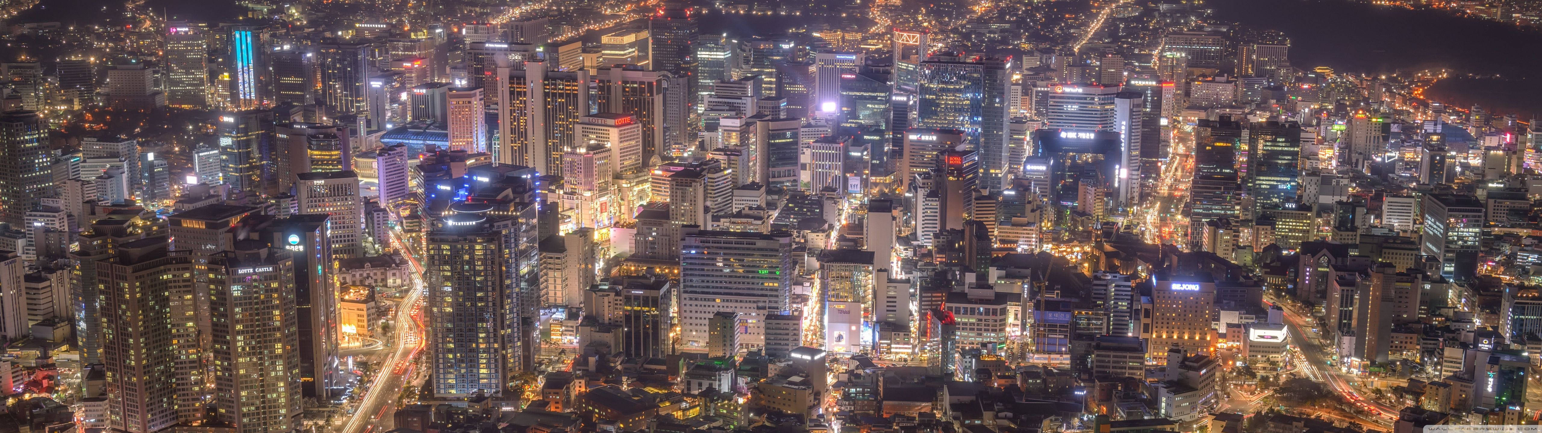 ドラマチックな夜景パノラマ 壁紙