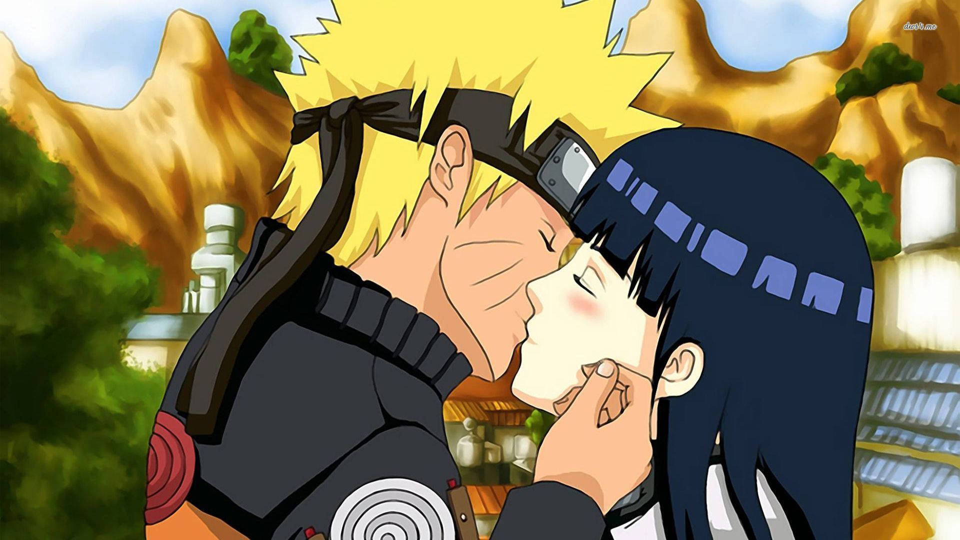 ナルトとヒナタのキス 壁紙