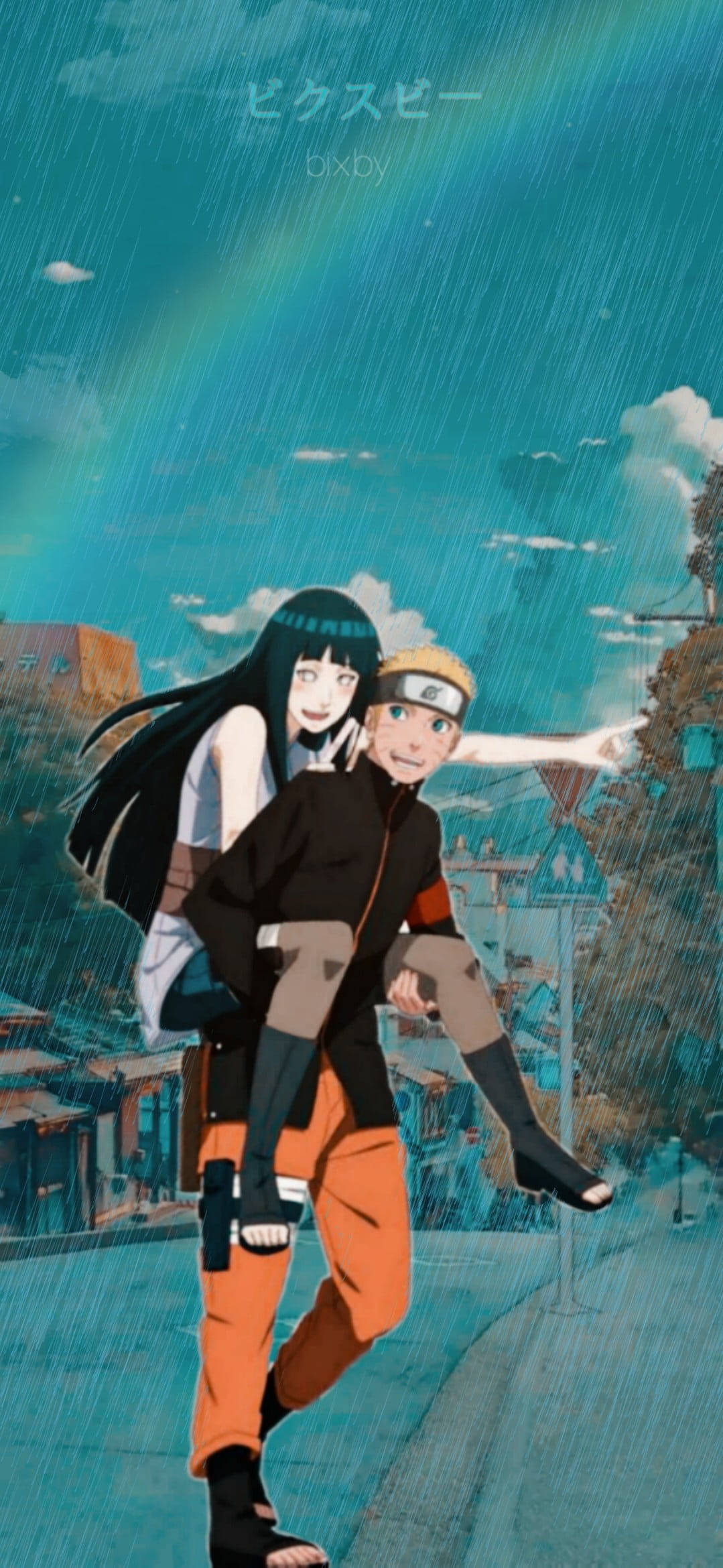 ナルトとヒナタの美しいアニメカップル 壁紙