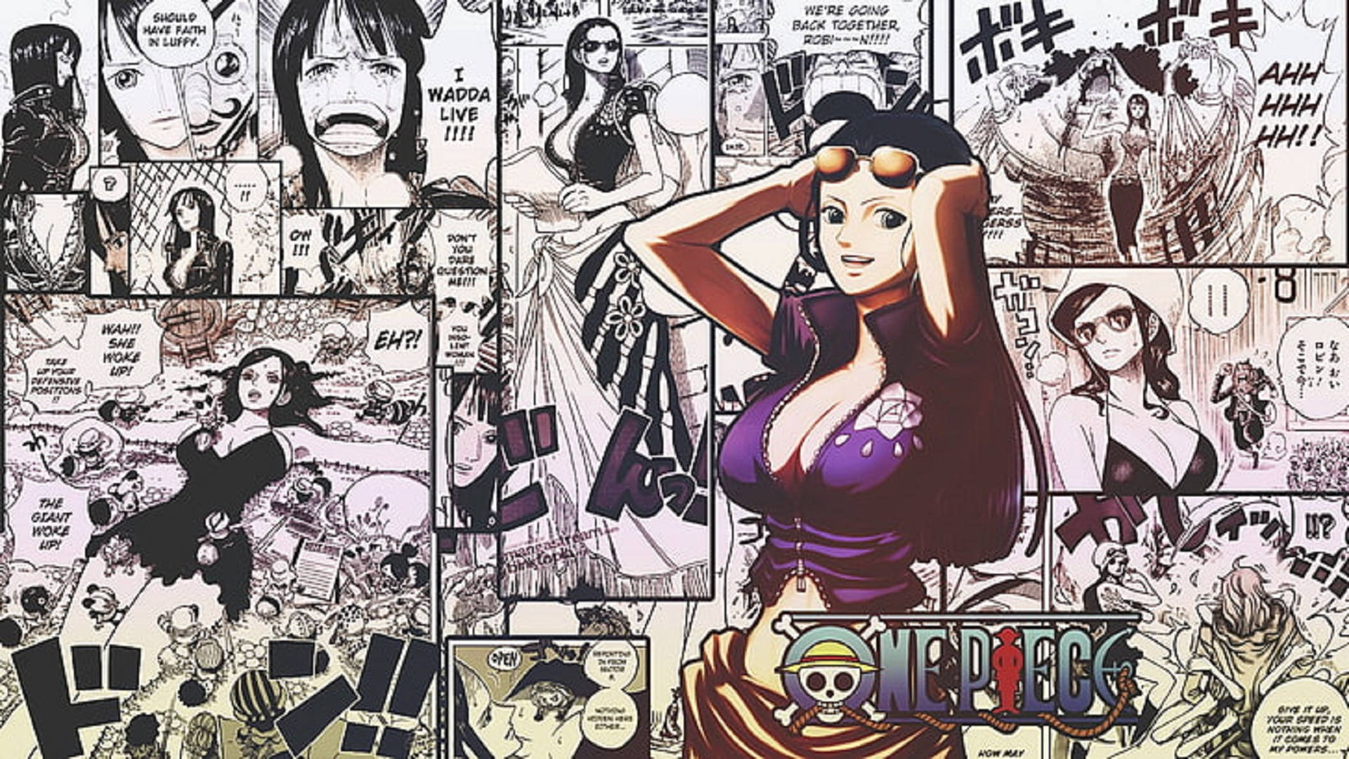 ニコ・ロビン 漫画パネル 壁紙