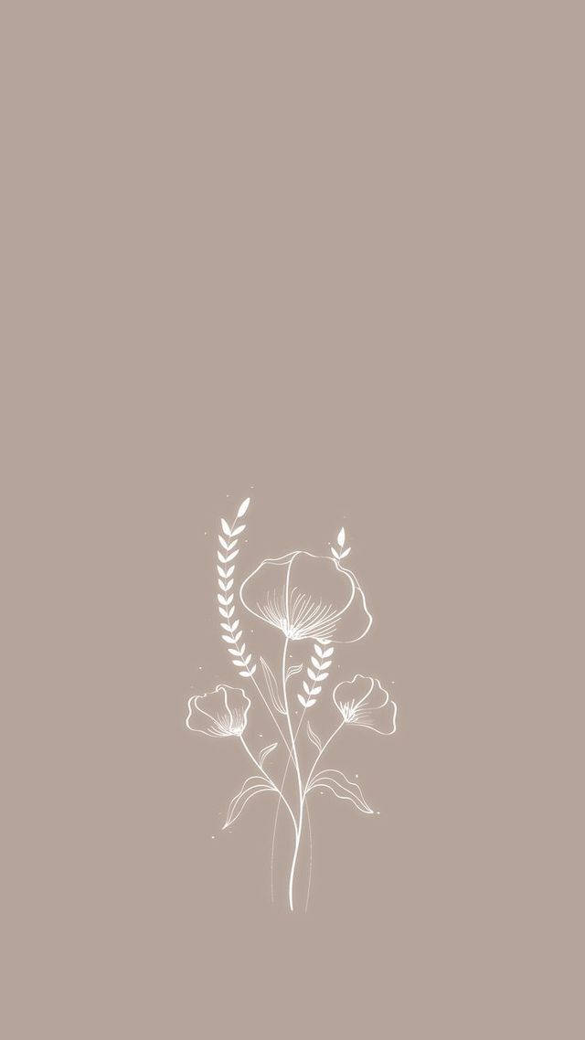 ニュートラルなiPhoneの花アート 壁紙