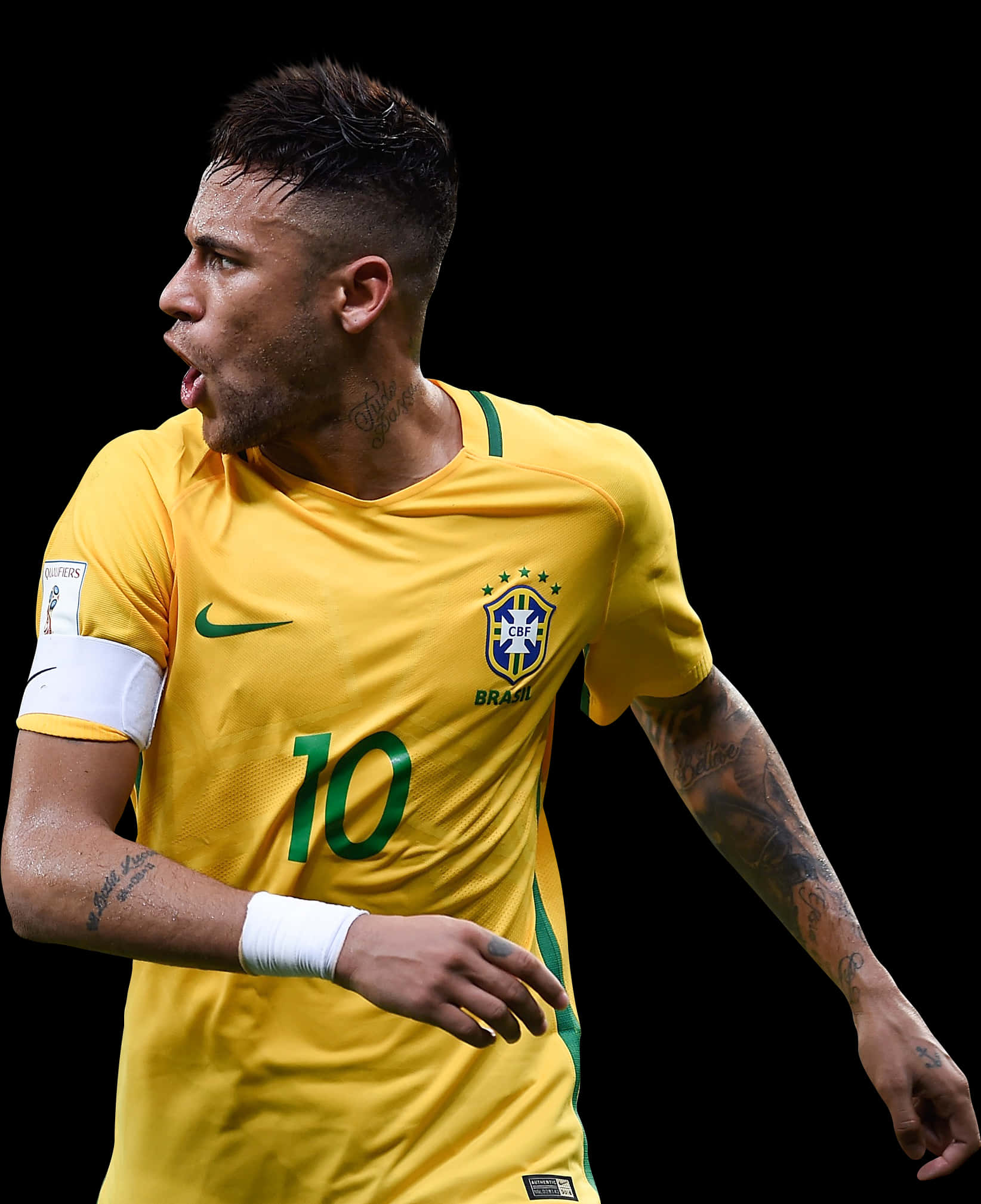 ネイマール ブラジル代表ユニフォーム アクションショット 壁紙