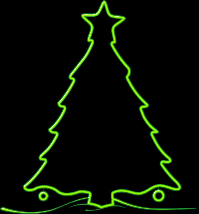 ネオンアウトラインのクリスマスツリー 壁紙
