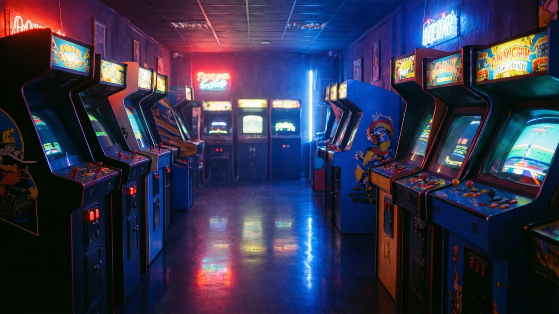 ネオンアーケードルーム 壁紙