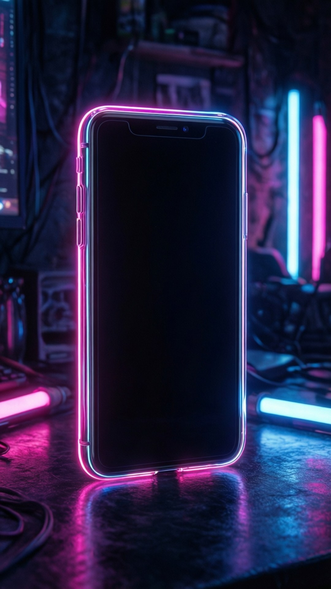 ネオンエッジ iPhone XR 壁紙