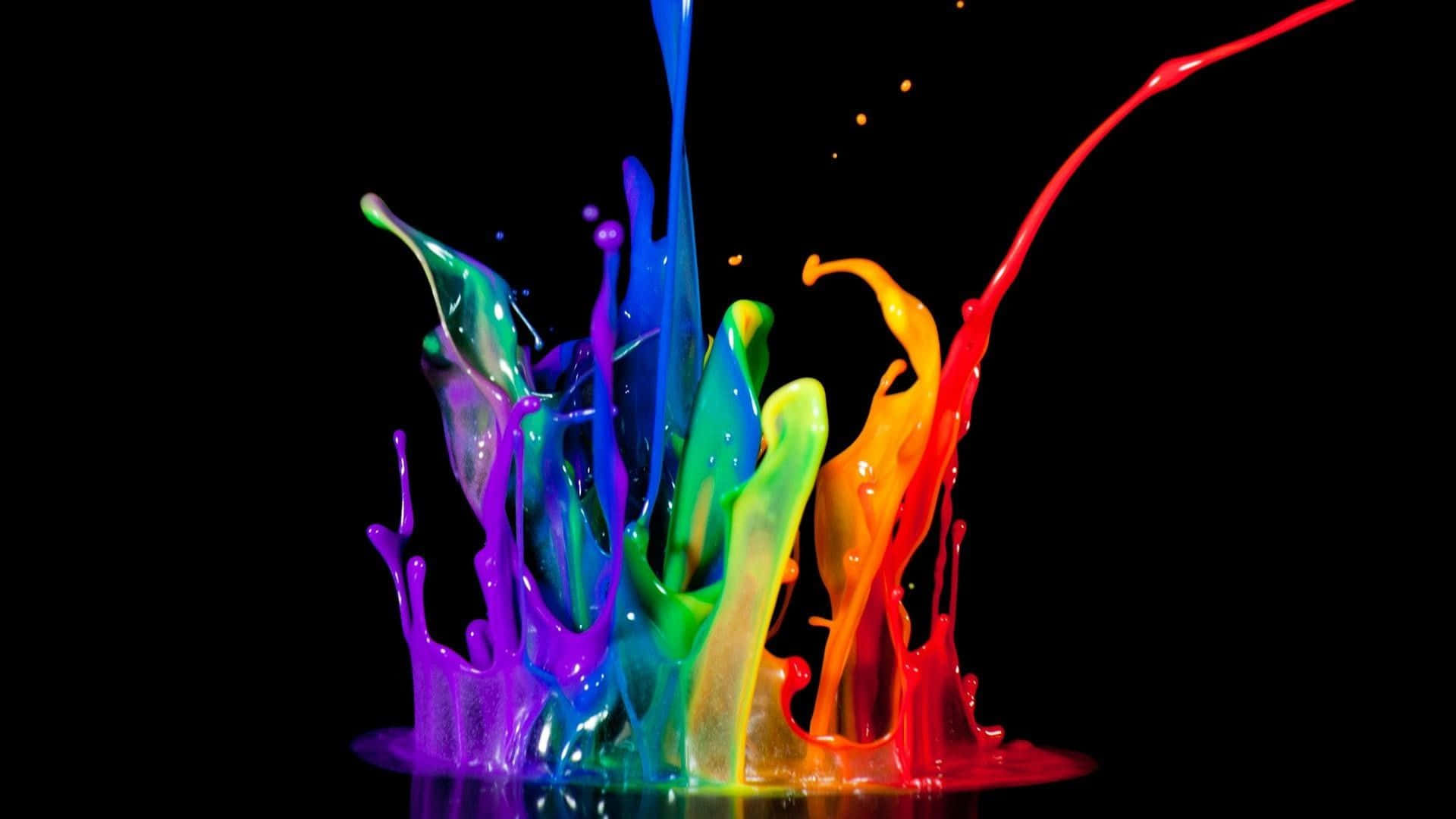 ネオンカラーのペイントスプラッシュ 壁紙